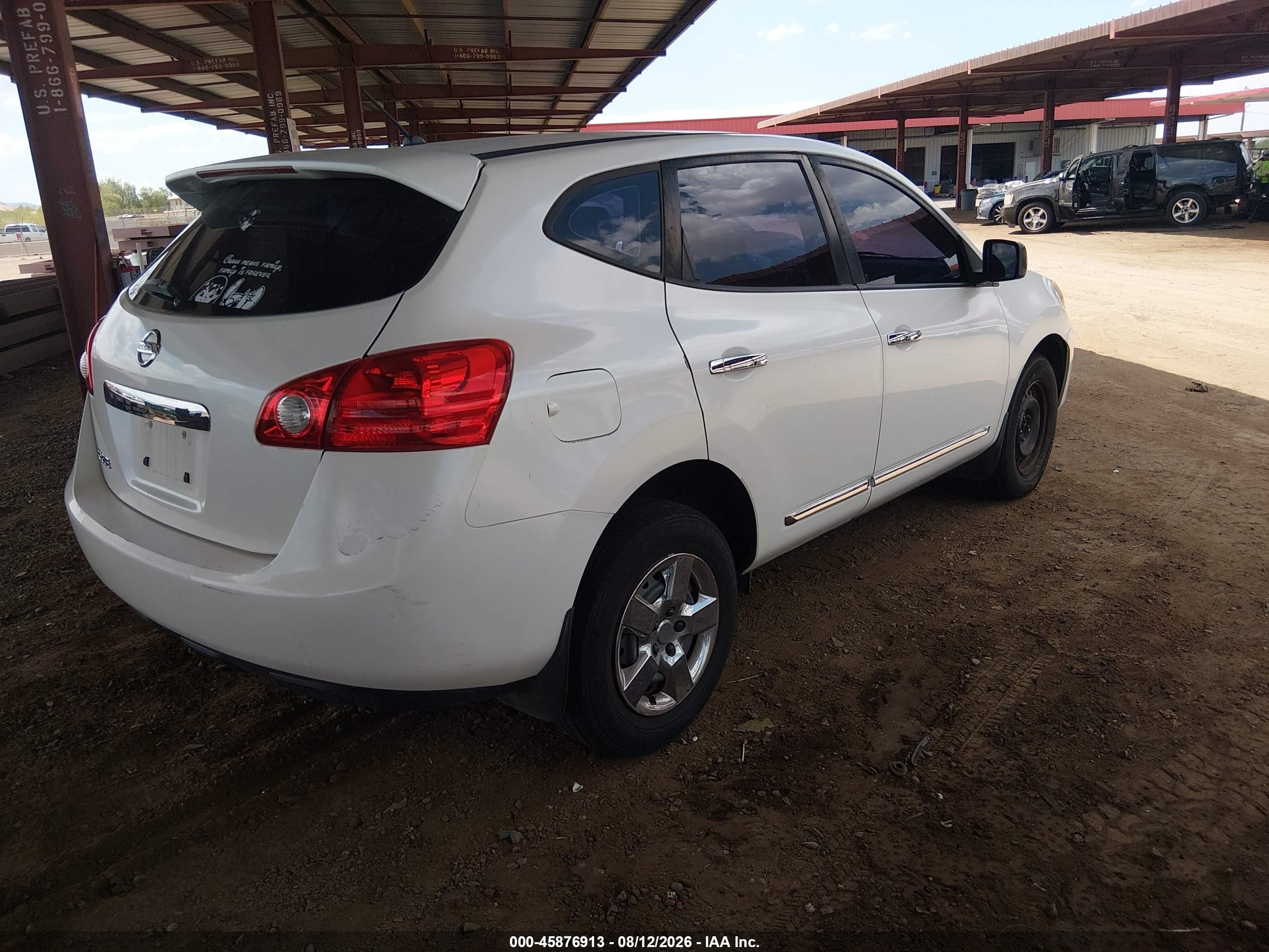 2013 Nissan Rogue S White vin: JN8AS5MT4DW519446