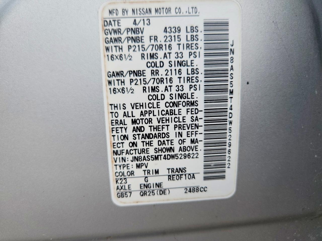 2013 Nissan Rogue S Silver vin: JN8AS5MT4DW529622