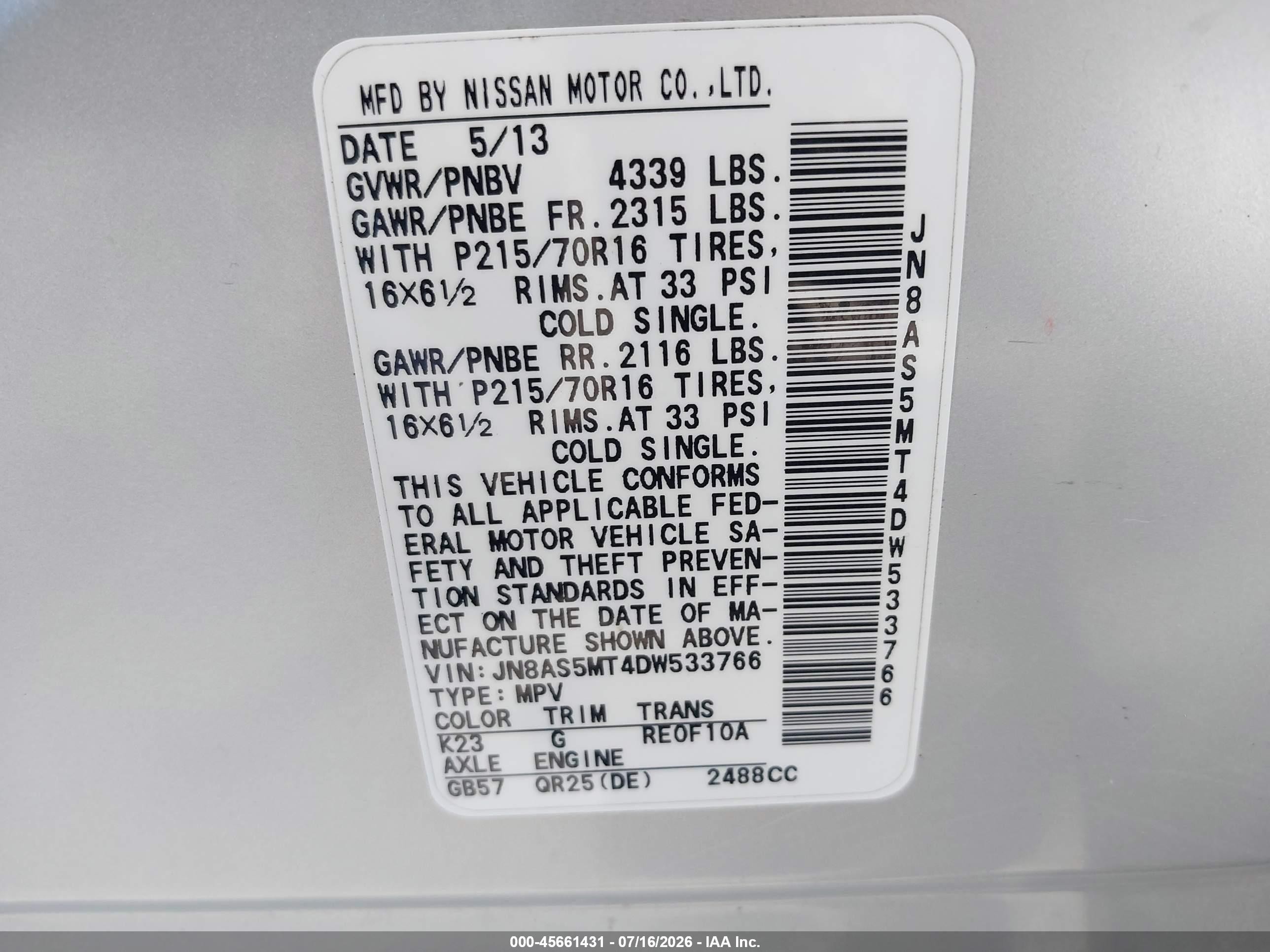 2013 Nissan Rogue S Silver vin: JN8AS5MT4DW533766