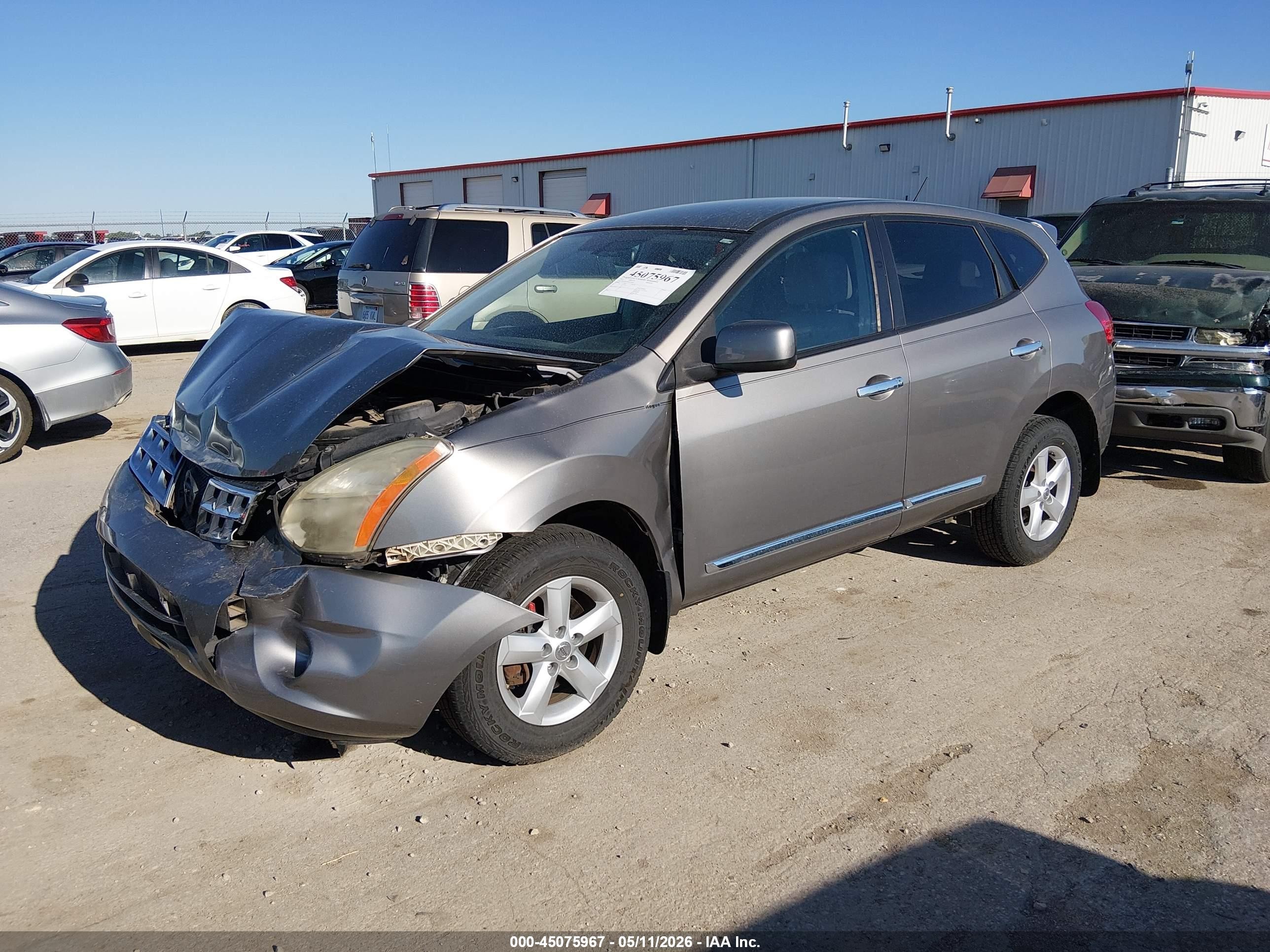 2013 Nissan Rogue S Gray vin: JN8AS5MT4DW549871
