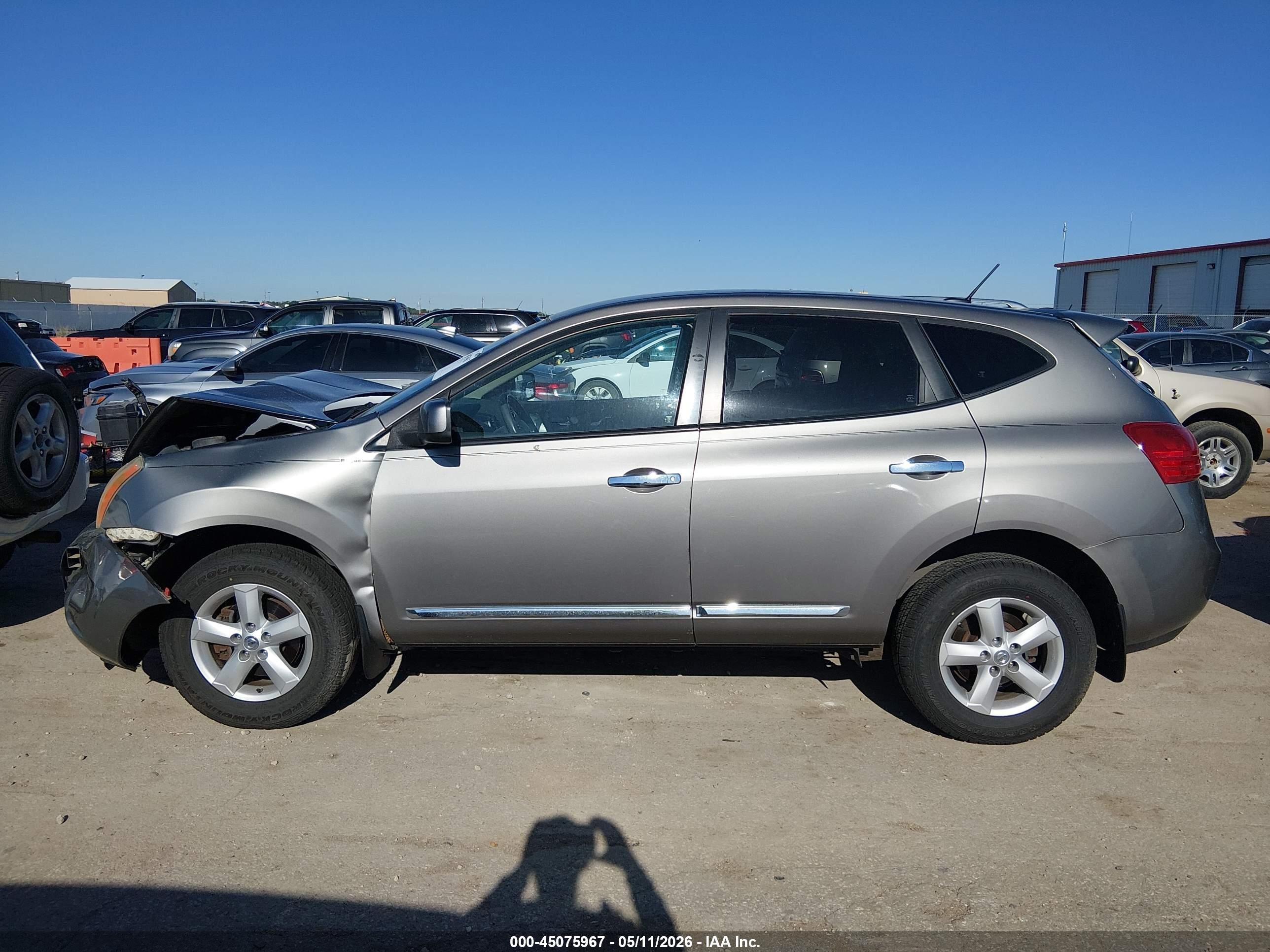 2013 Nissan Rogue S Gray vin: JN8AS5MT4DW549871