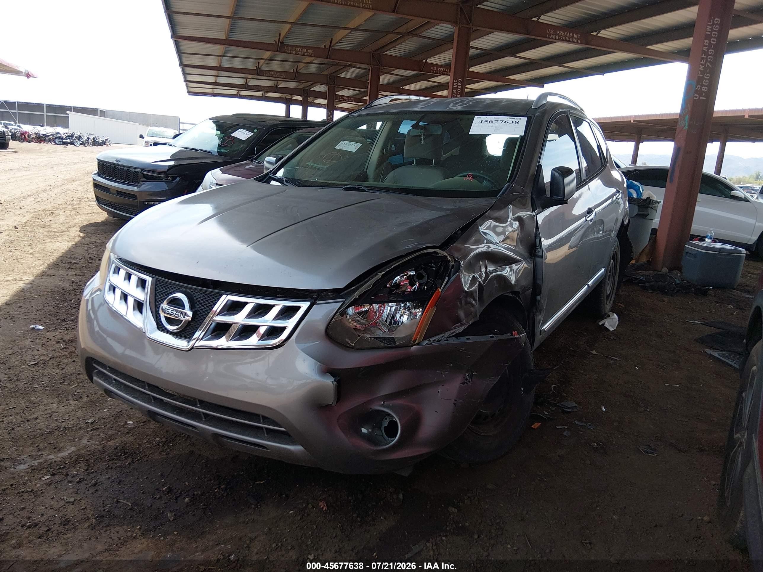 2014 Nissan Rogue Select S Gray vin: JN8AS5MT4EW607351