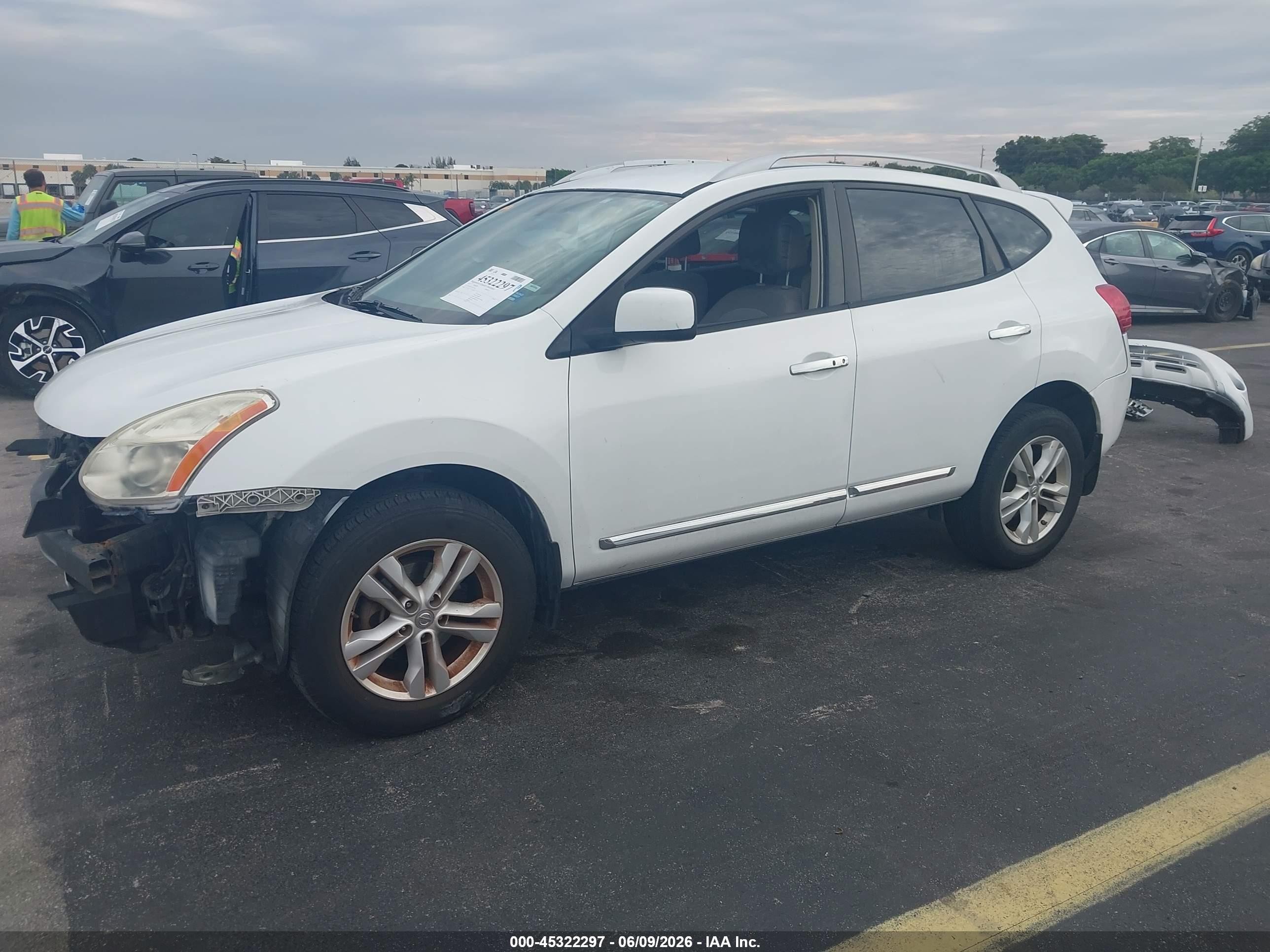2012 Nissan Rogue Sv White vin: JN8AS5MT5CW251294