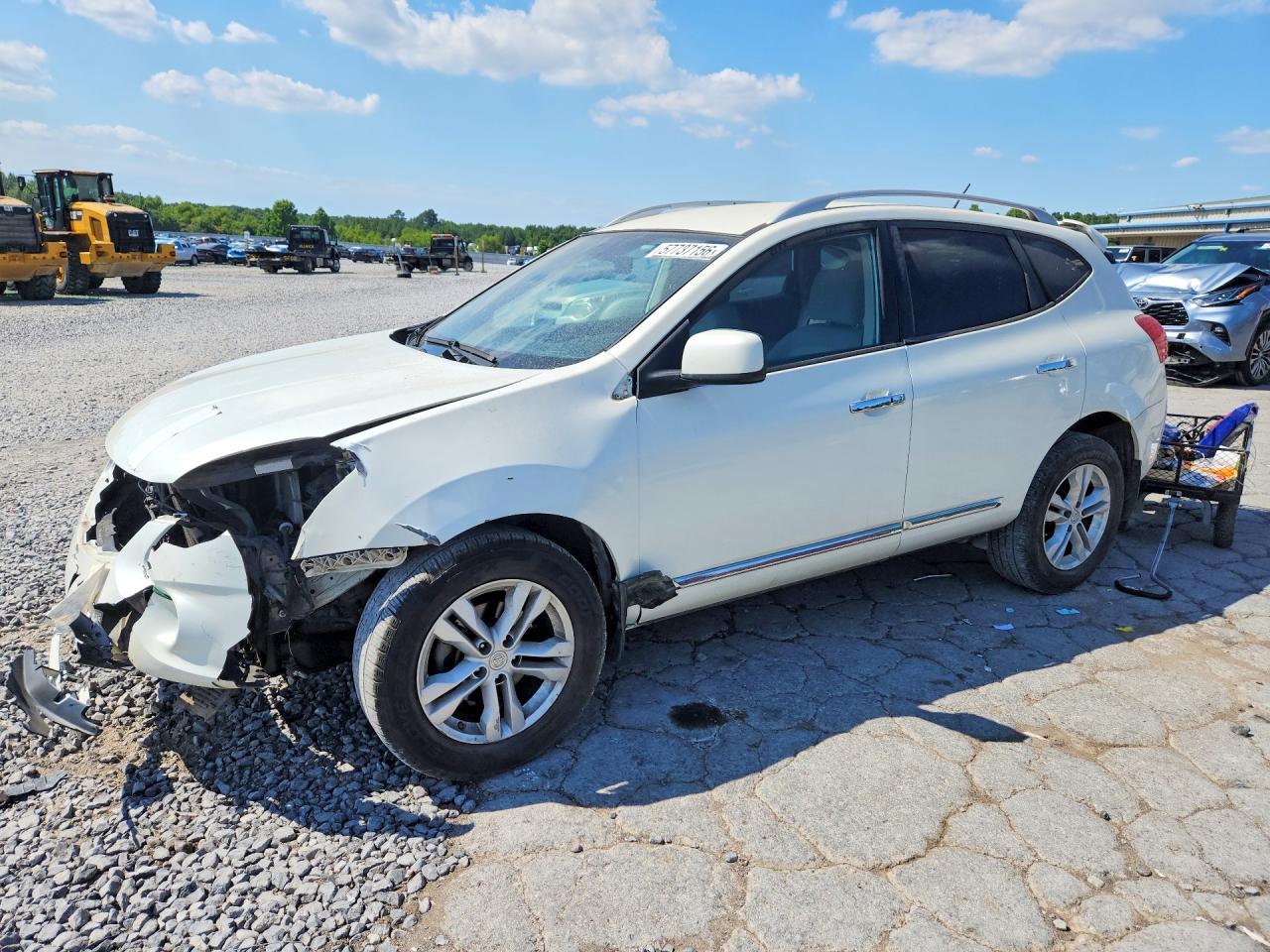 2012 Nissan Rogue S White vin: JN8AS5MT5CW253546