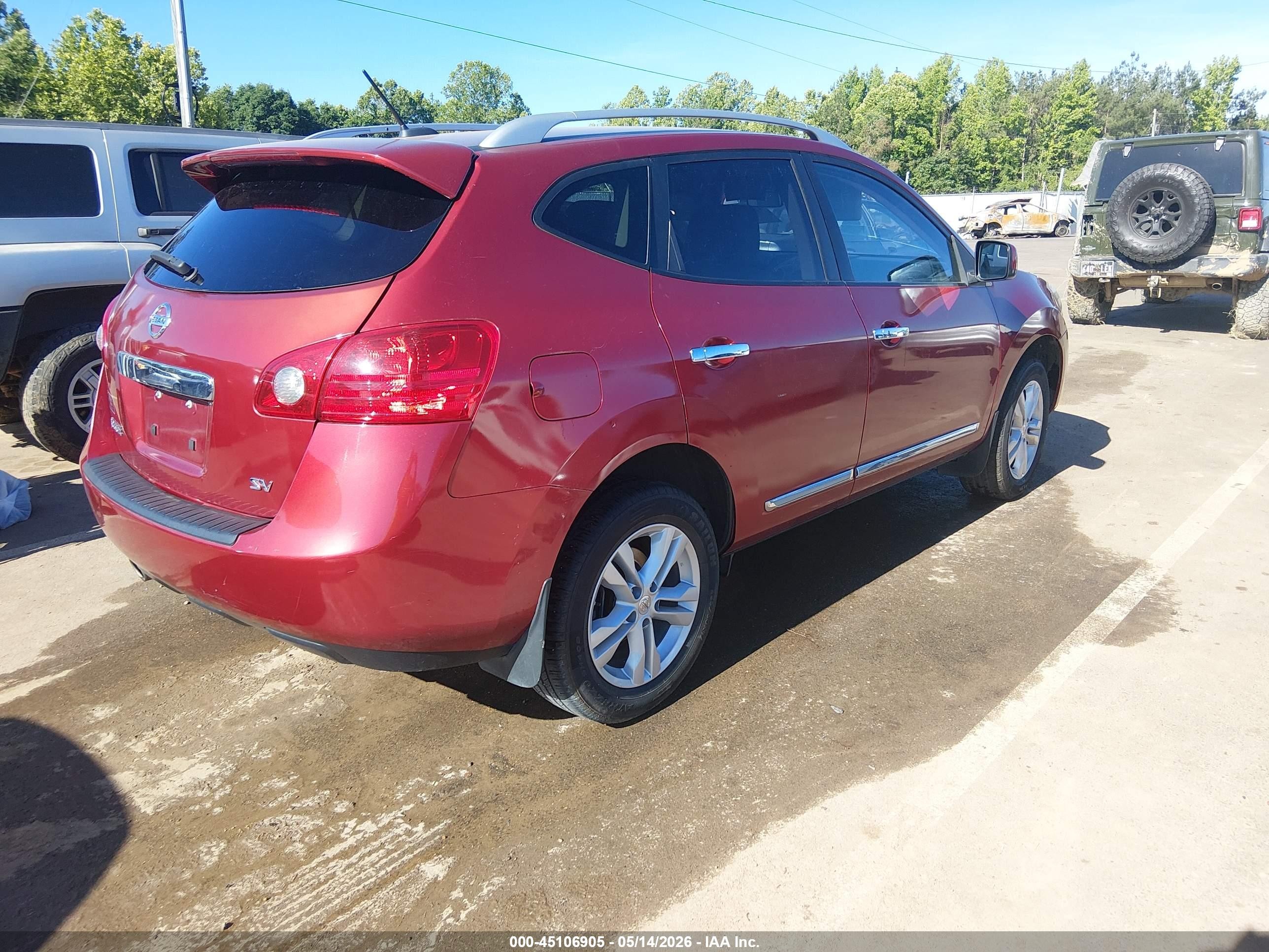 2012 Nissan Rogue Sv Red vin: JN8AS5MT5CW255247