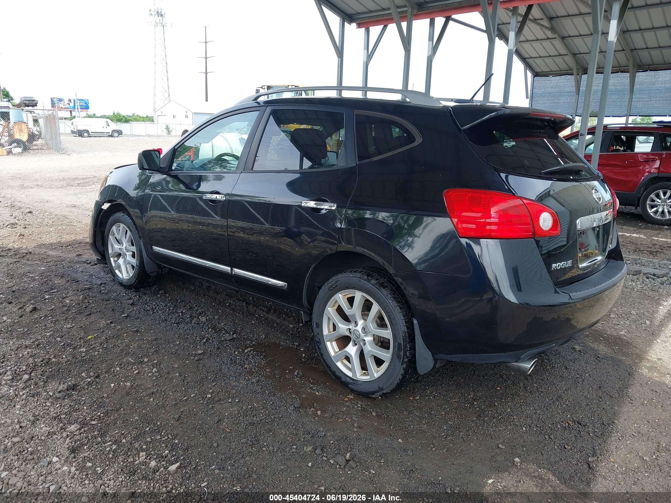 2012 Nissan Rogue Sv W/sl Pkg Черный vin: JN8AS5MT5CW267883