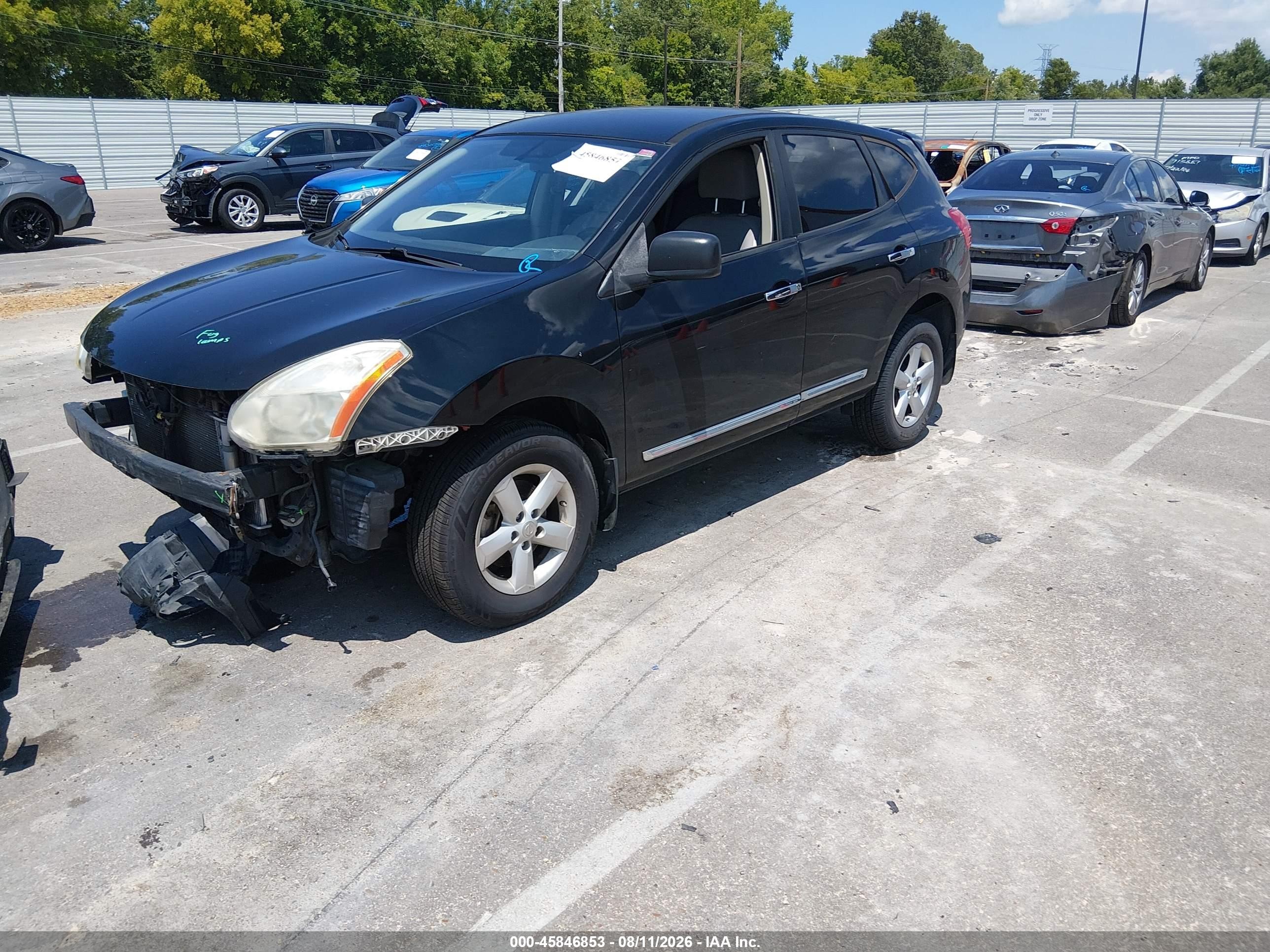 2012 Nissan Rogue S Black vin: JN8AS5MT5CW281489