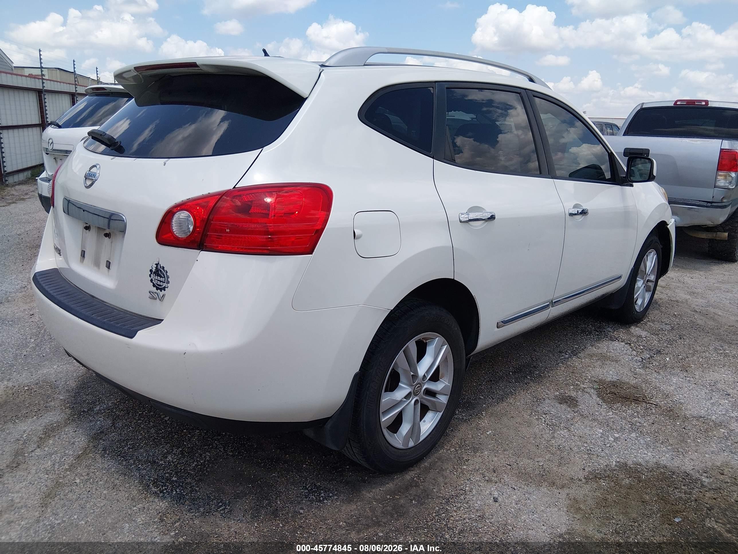 2013 Nissan Rogue Sv White vin: JN8AS5MT5DW005041