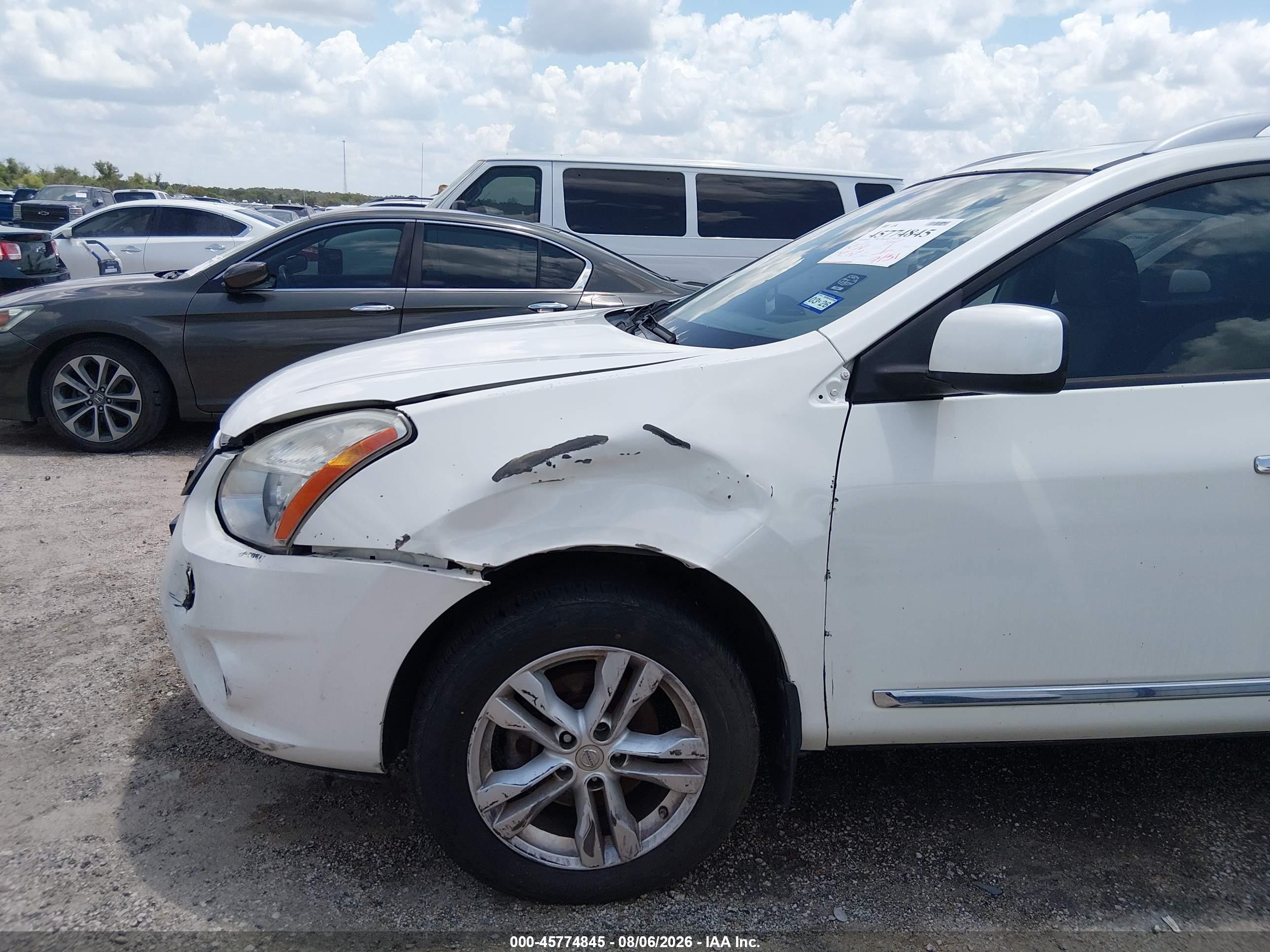 2013 Nissan Rogue Sv White vin: JN8AS5MT5DW005041