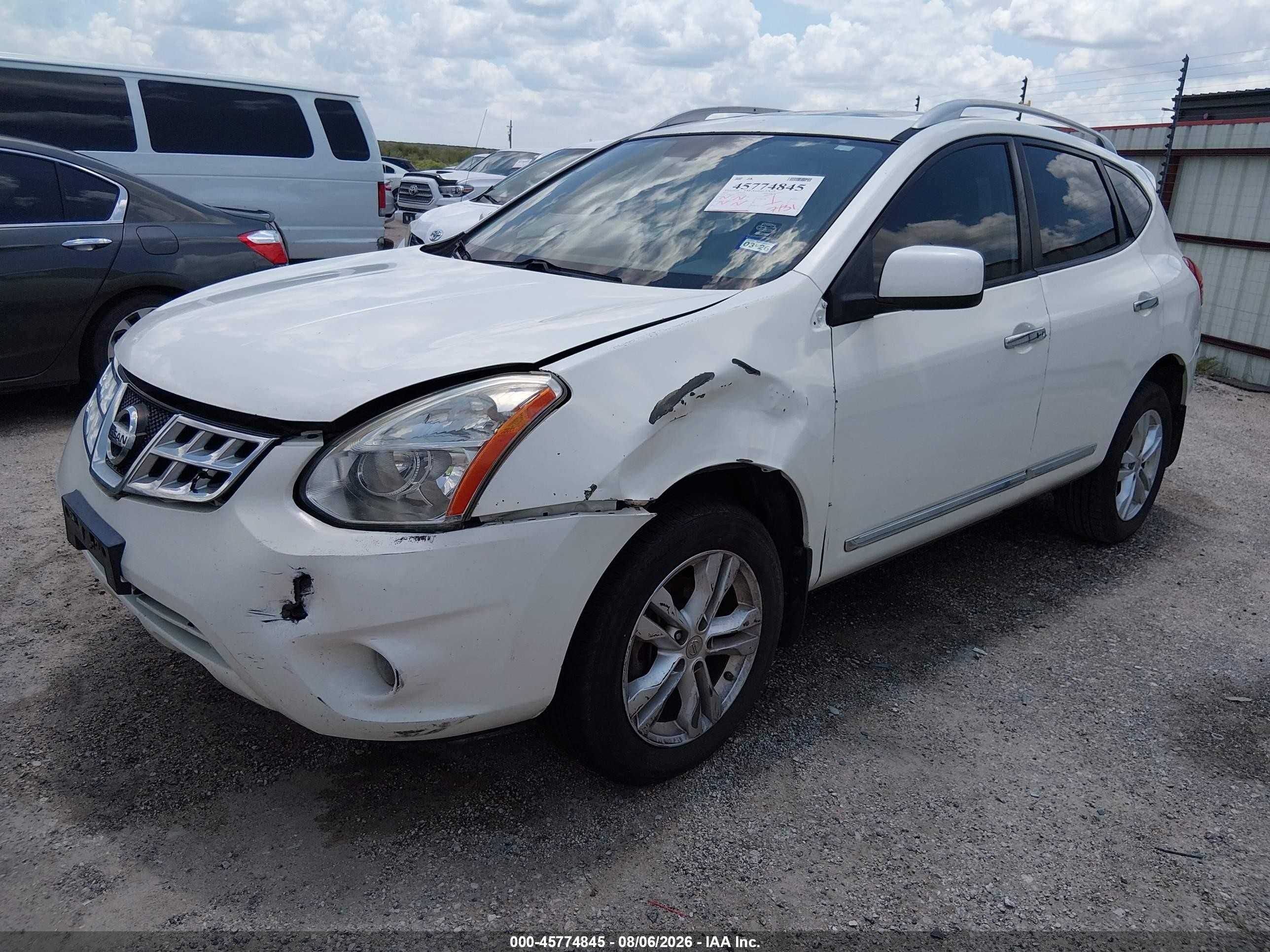 2013 Nissan Rogue Sv White vin: JN8AS5MT5DW005041