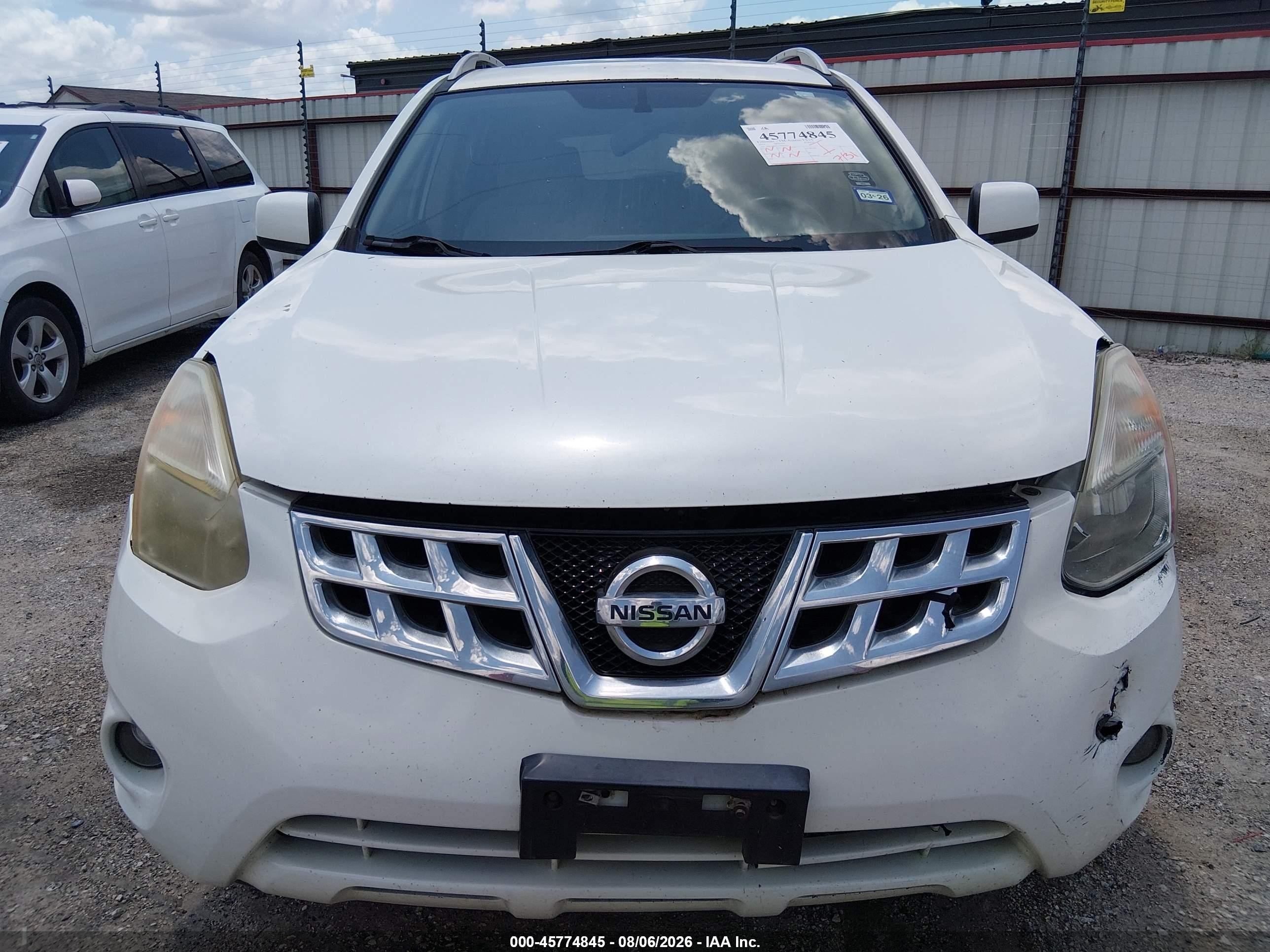 2013 Nissan Rogue Sv White vin: JN8AS5MT5DW005041