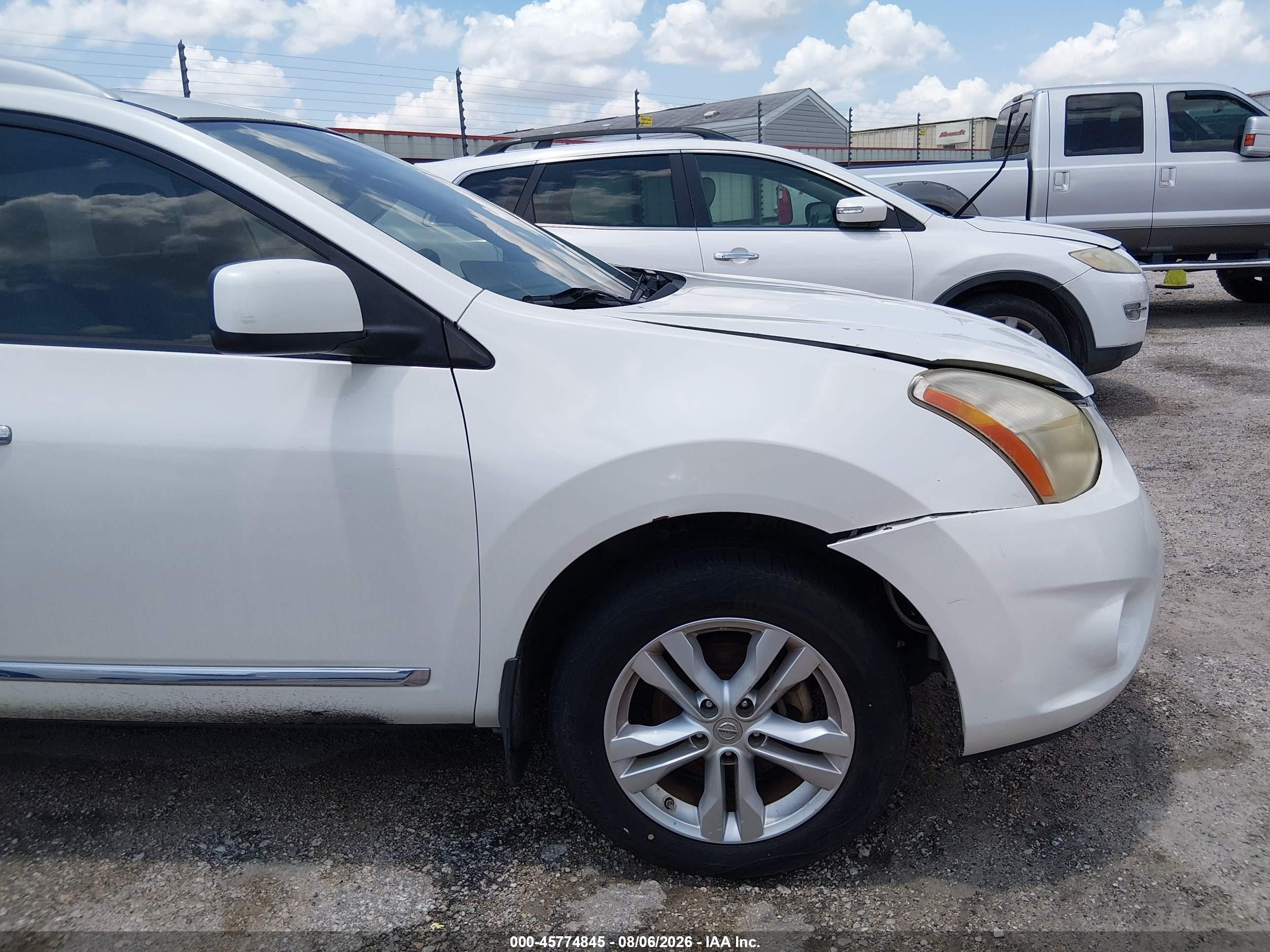 2013 Nissan Rogue Sv White vin: JN8AS5MT5DW005041