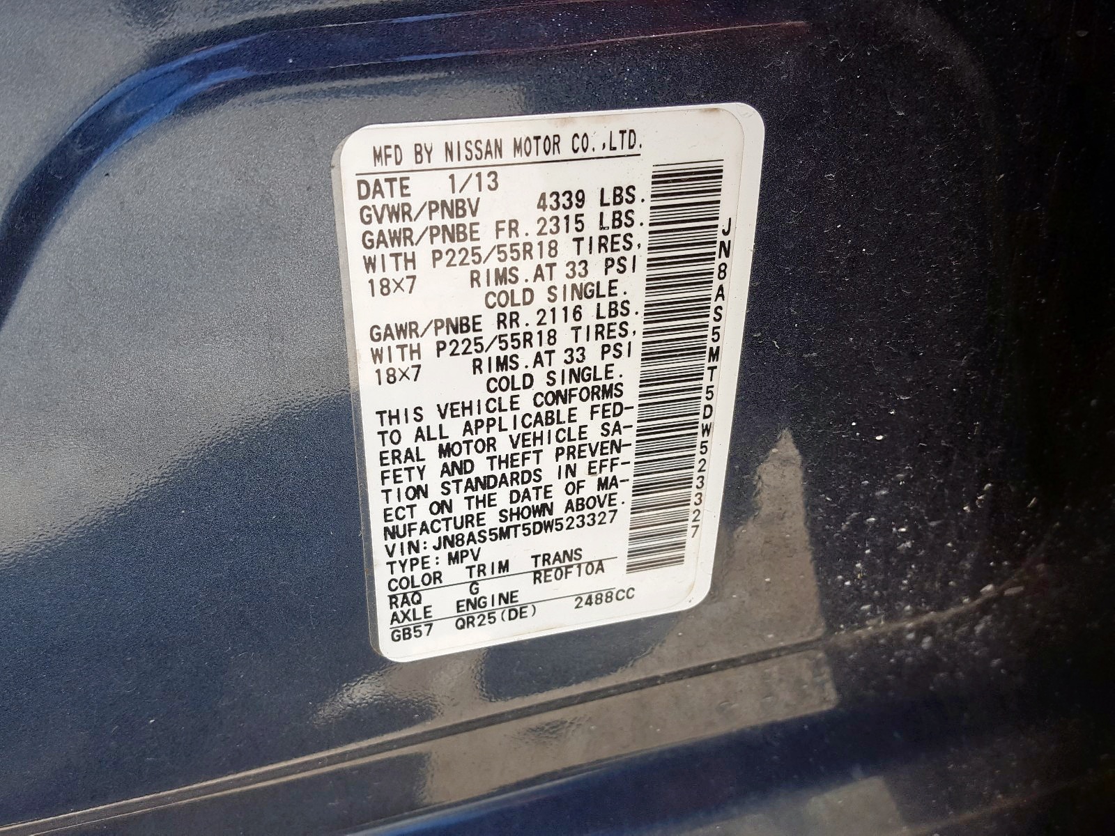 2013 Nissan Rogue S Blue vin: JN8AS5MT5DW523327