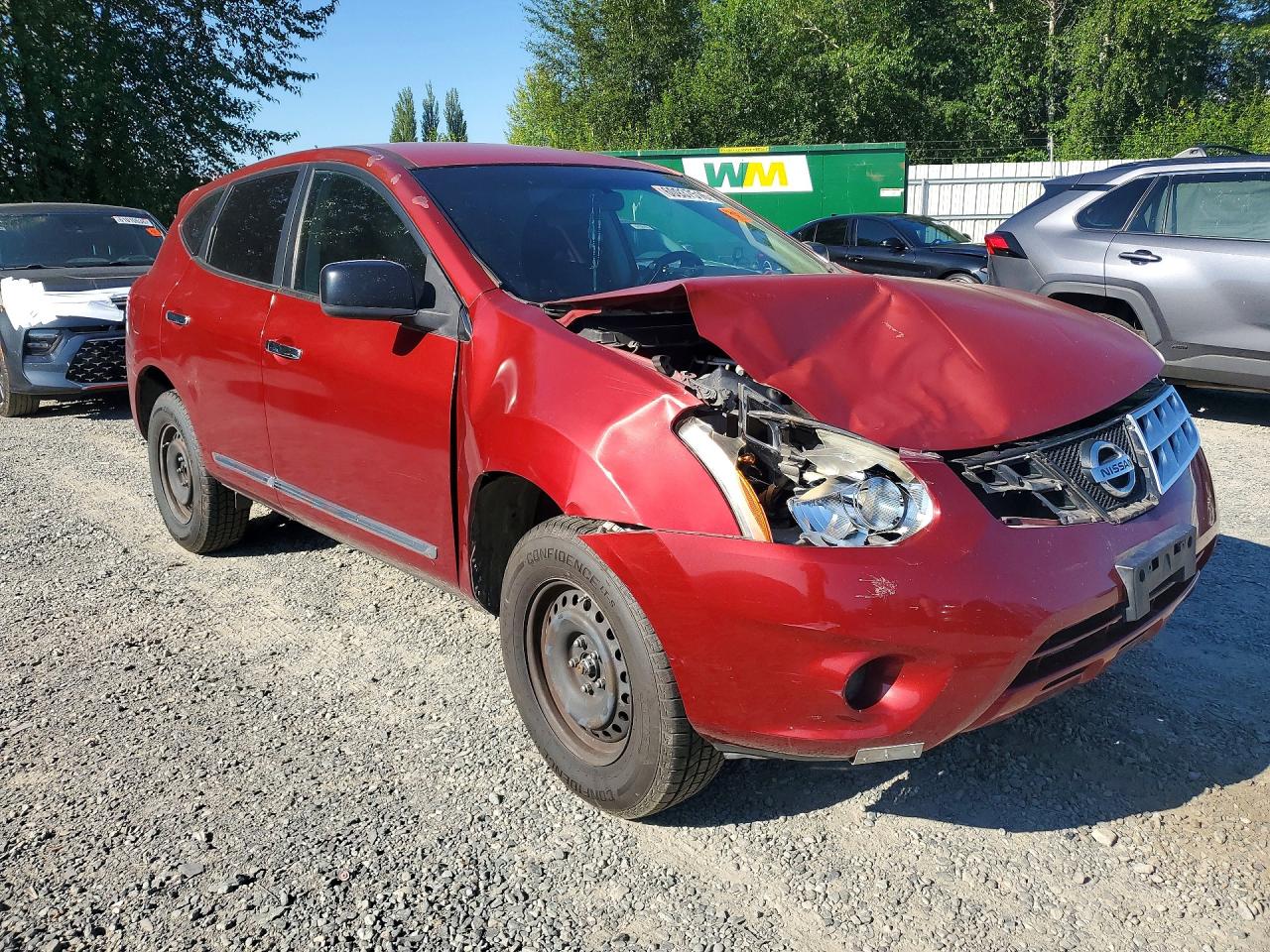 2013 Nissan Rogue S Red vin: JN8AS5MT5DW536398
