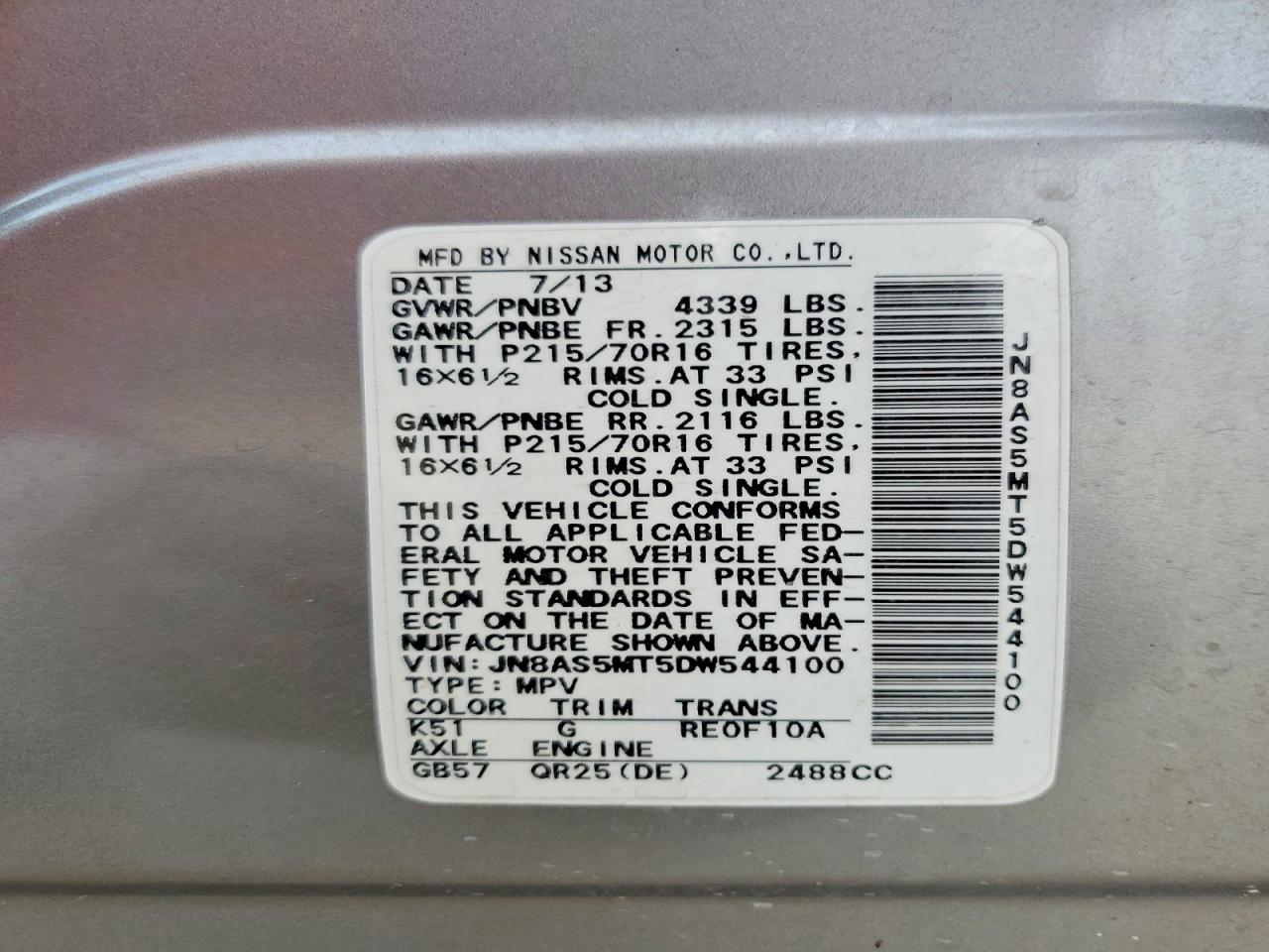 2013 Nissan Rogue S Gray vin: JN8AS5MT5DW544100