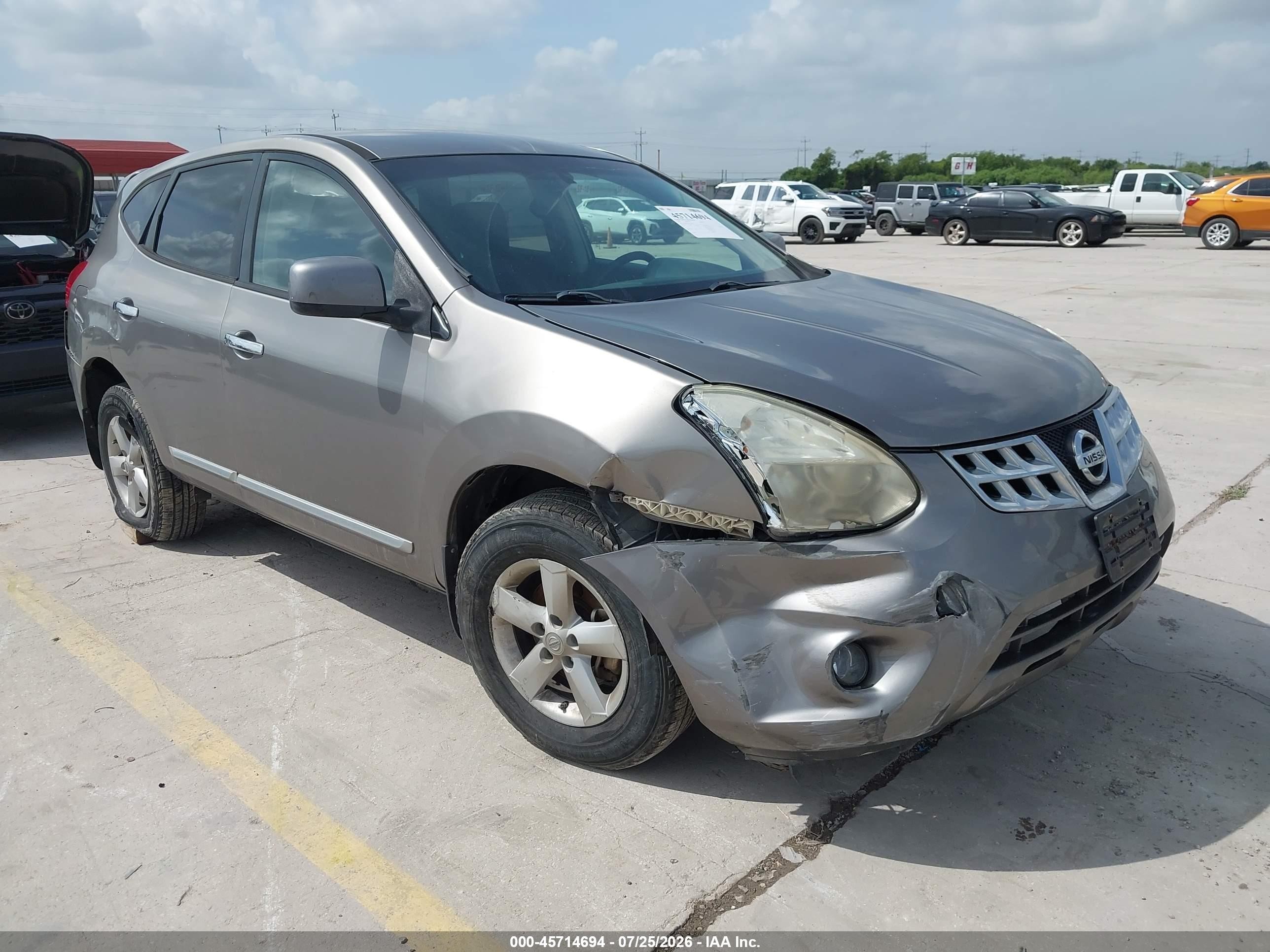 2013 Nissan Rogue S Gray vin: JN8AS5MT5DW549491