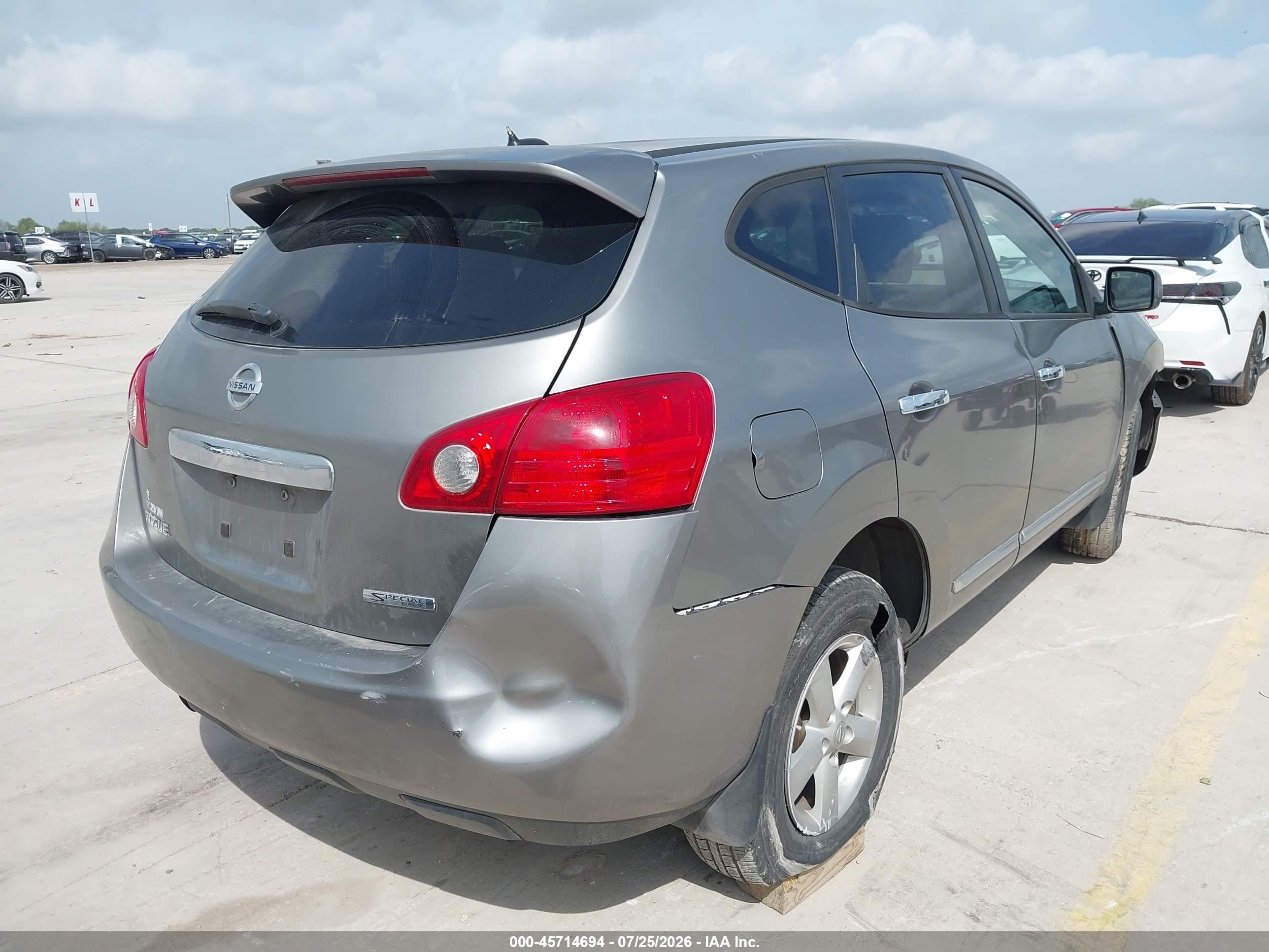 2013 Nissan Rogue S Серый vin: JN8AS5MT5DW549491