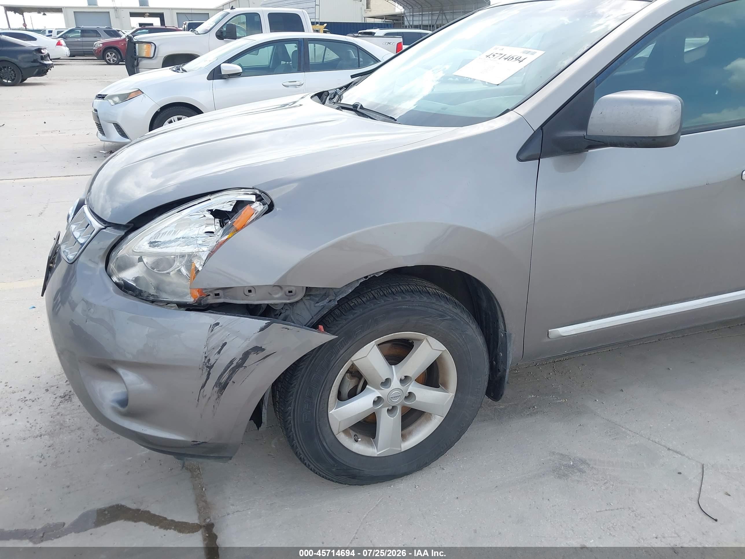 2013 Nissan Rogue S Серый vin: JN8AS5MT5DW549491