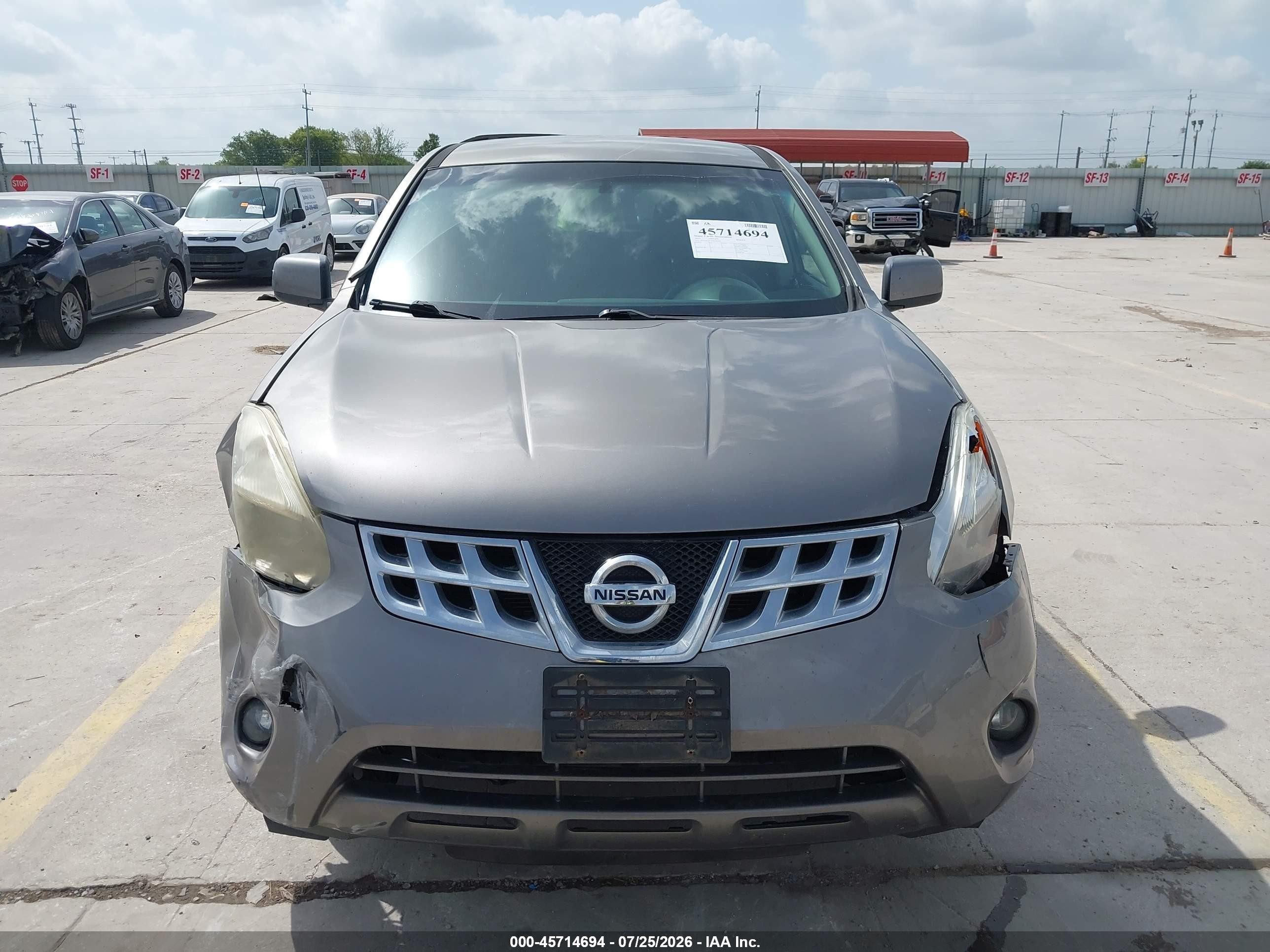 2013 Nissan Rogue S Серый vin: JN8AS5MT5DW549491