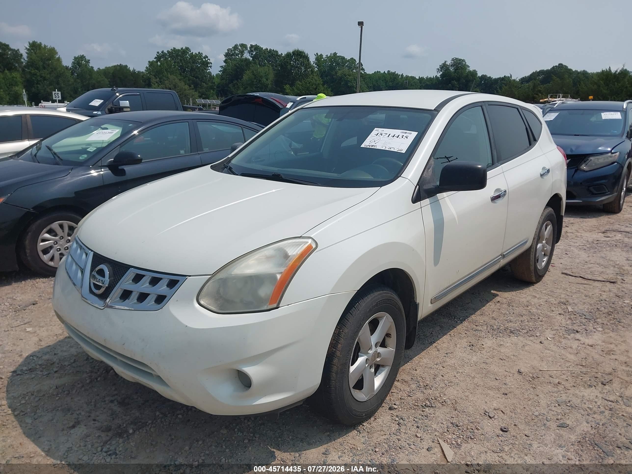 2012 Nissan Rogue S White vin: JN8AS5MT6CW260134