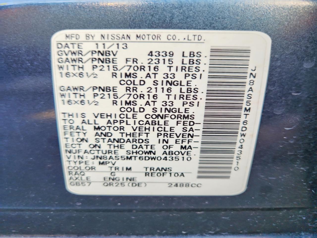 2013 Nissan Rogue S Awd Charcoal vin: JN8AS5MT6DW043510
