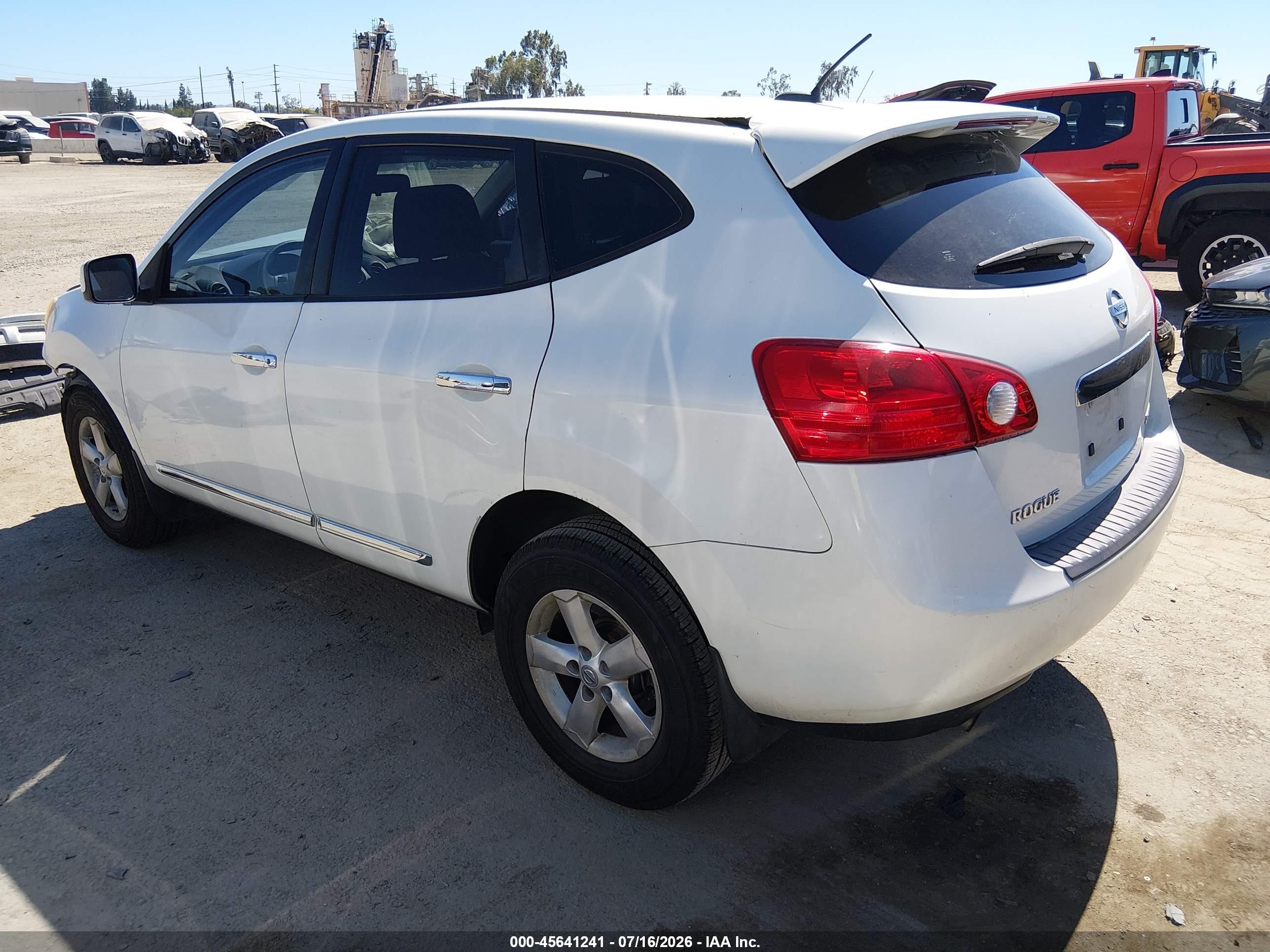 2013 Nissan Rogue S White vin: JN8AS5MT6DW508996