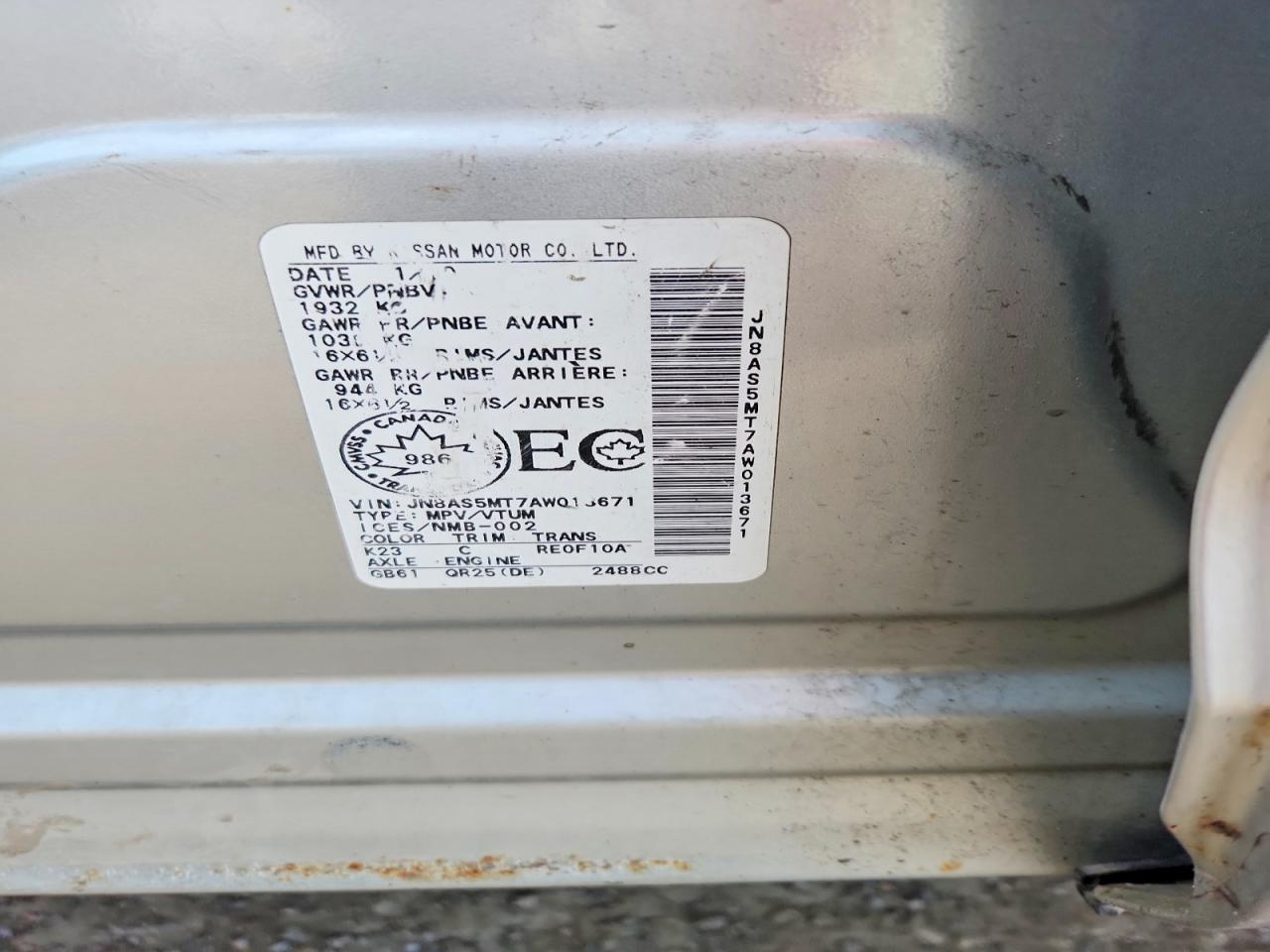 2010 Nissan Rogue Sl Silver vin: JN8AS5MT7AW013671