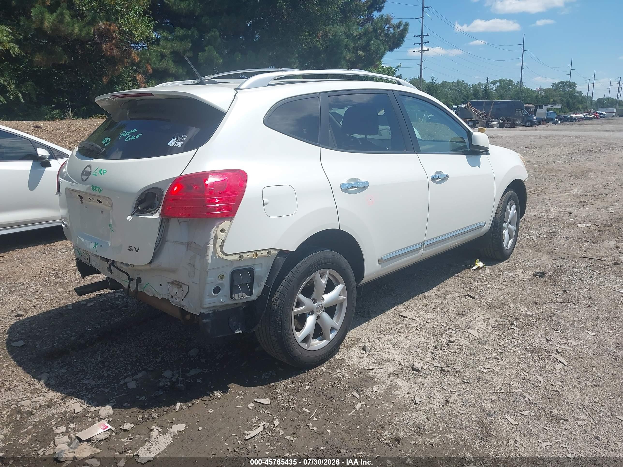 2011 Nissan Rogue Sv White vin: JN8AS5MT7BW180260