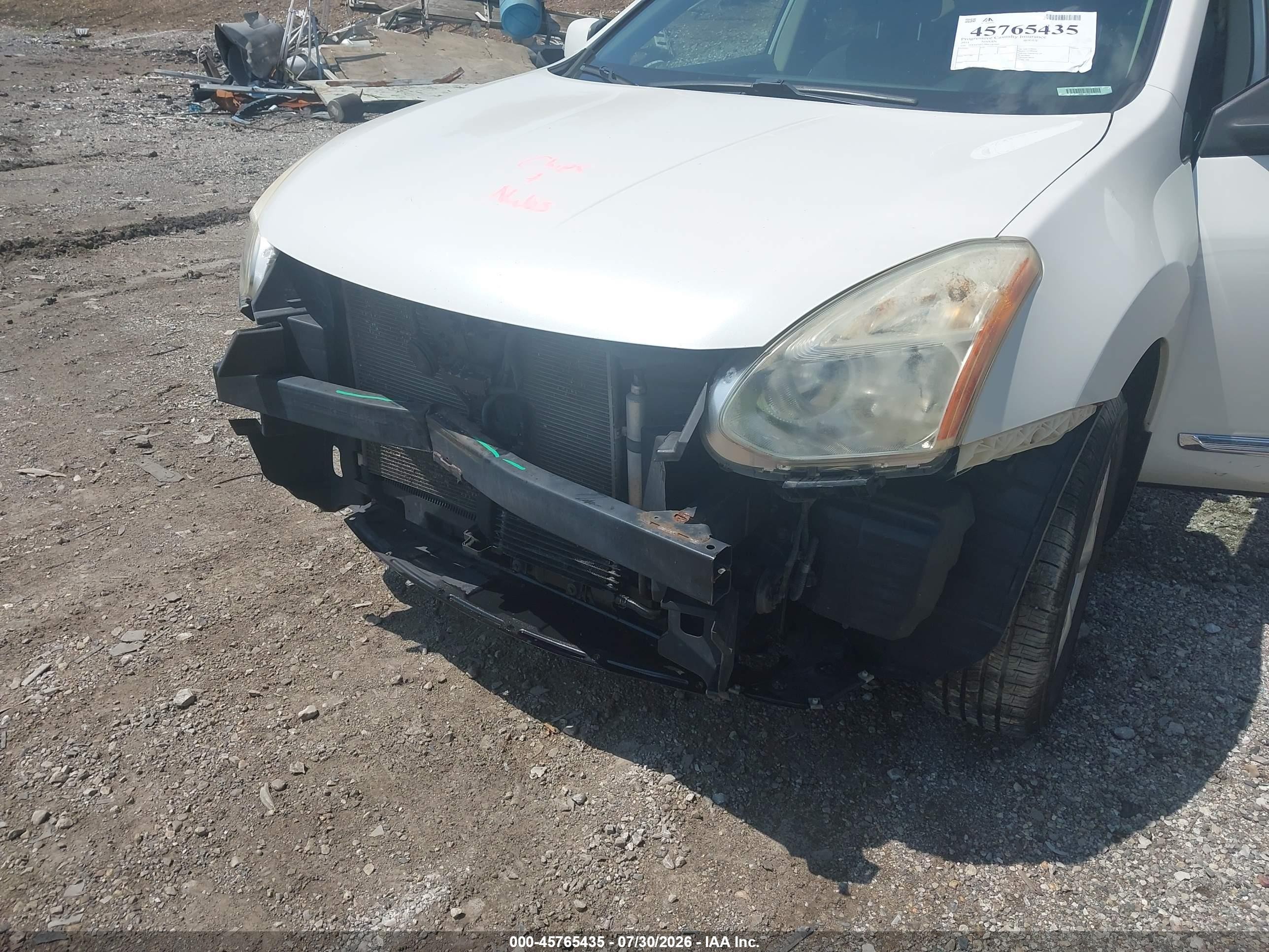 2011 Nissan Rogue Sv White vin: JN8AS5MT7BW180260