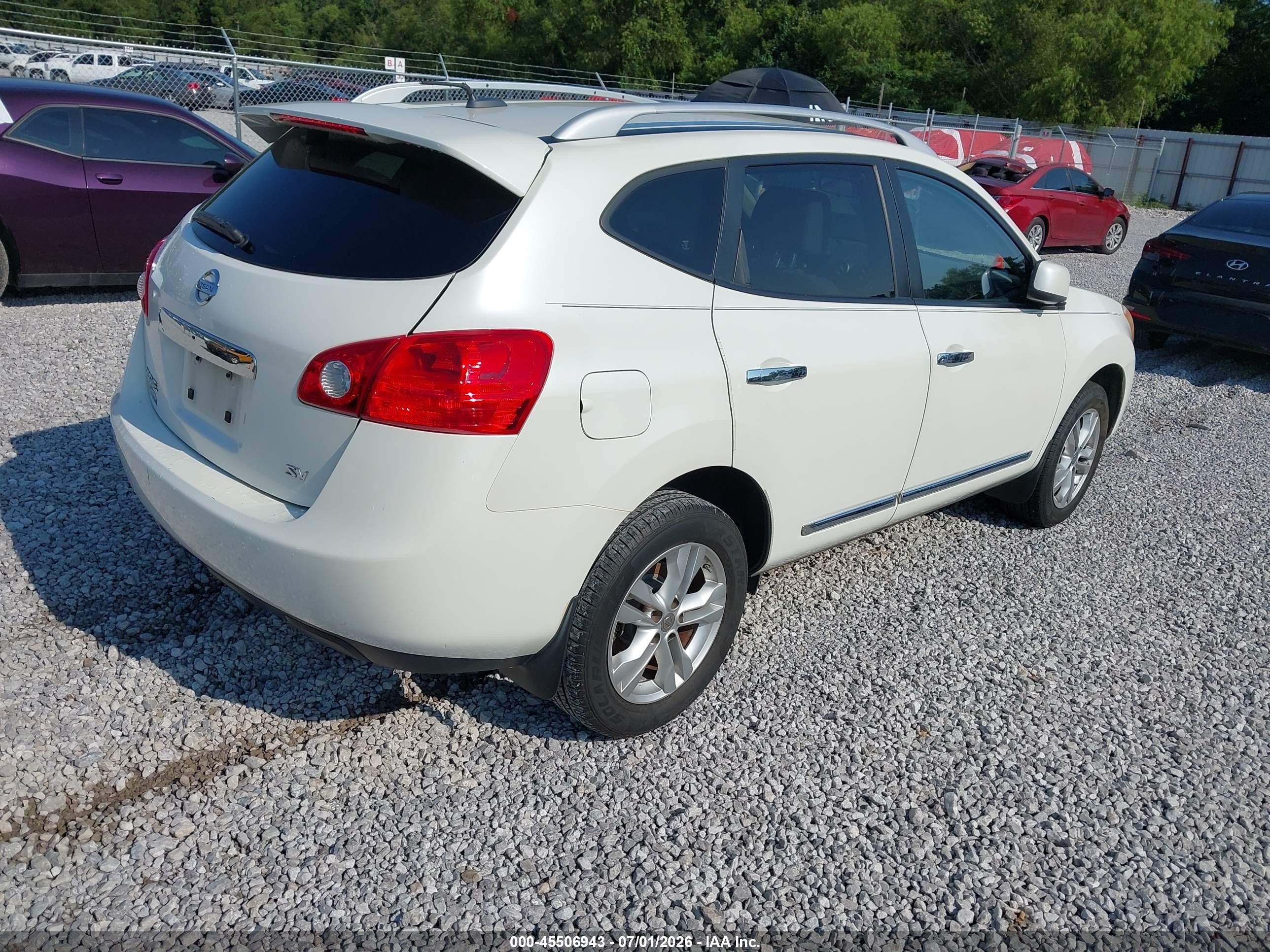 2012 Nissan Rogue Sv White vin: JN8AS5MT7CW303671