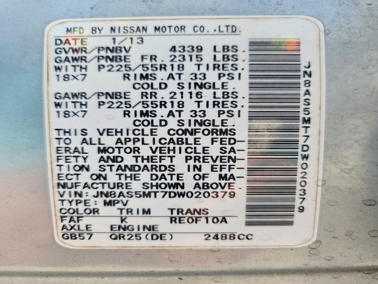2013 Nissan Rogue S Blue vin: JN8AS5MT7DW020379