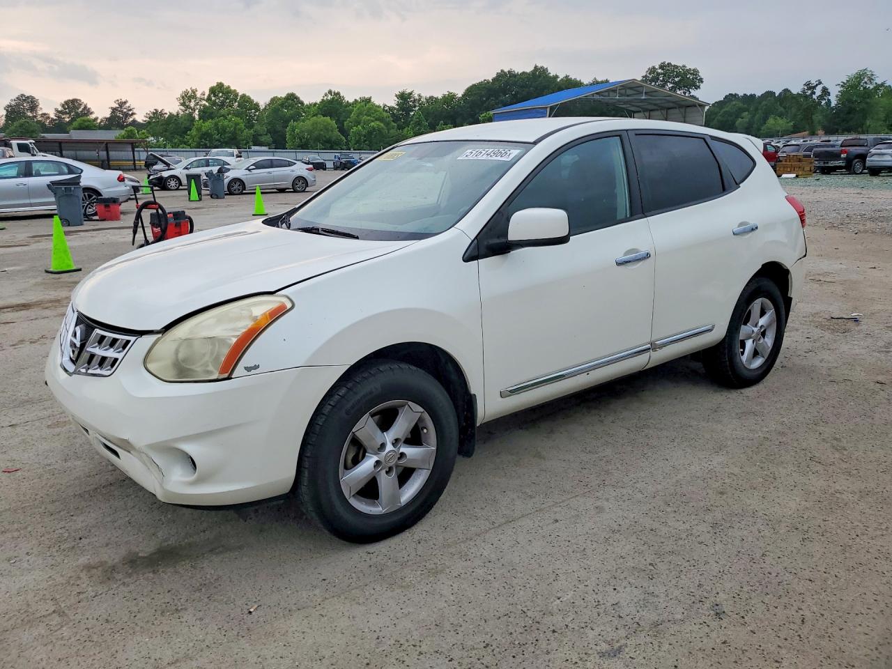 2013 Nissan Rogue S White vin: JN8AS5MT7DW516511