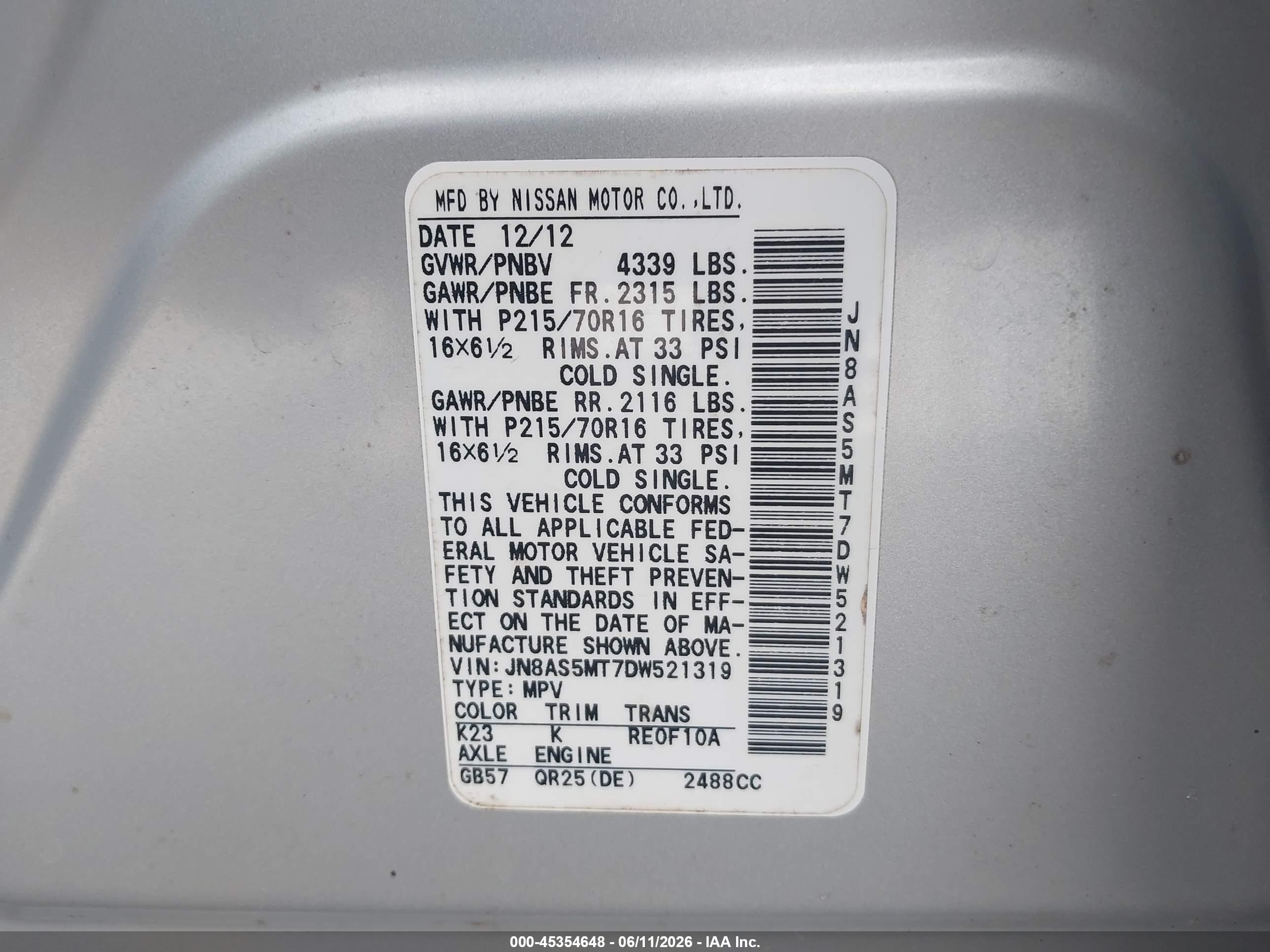 2013 Nissan Rogue S Silver vin: JN8AS5MT7DW521319