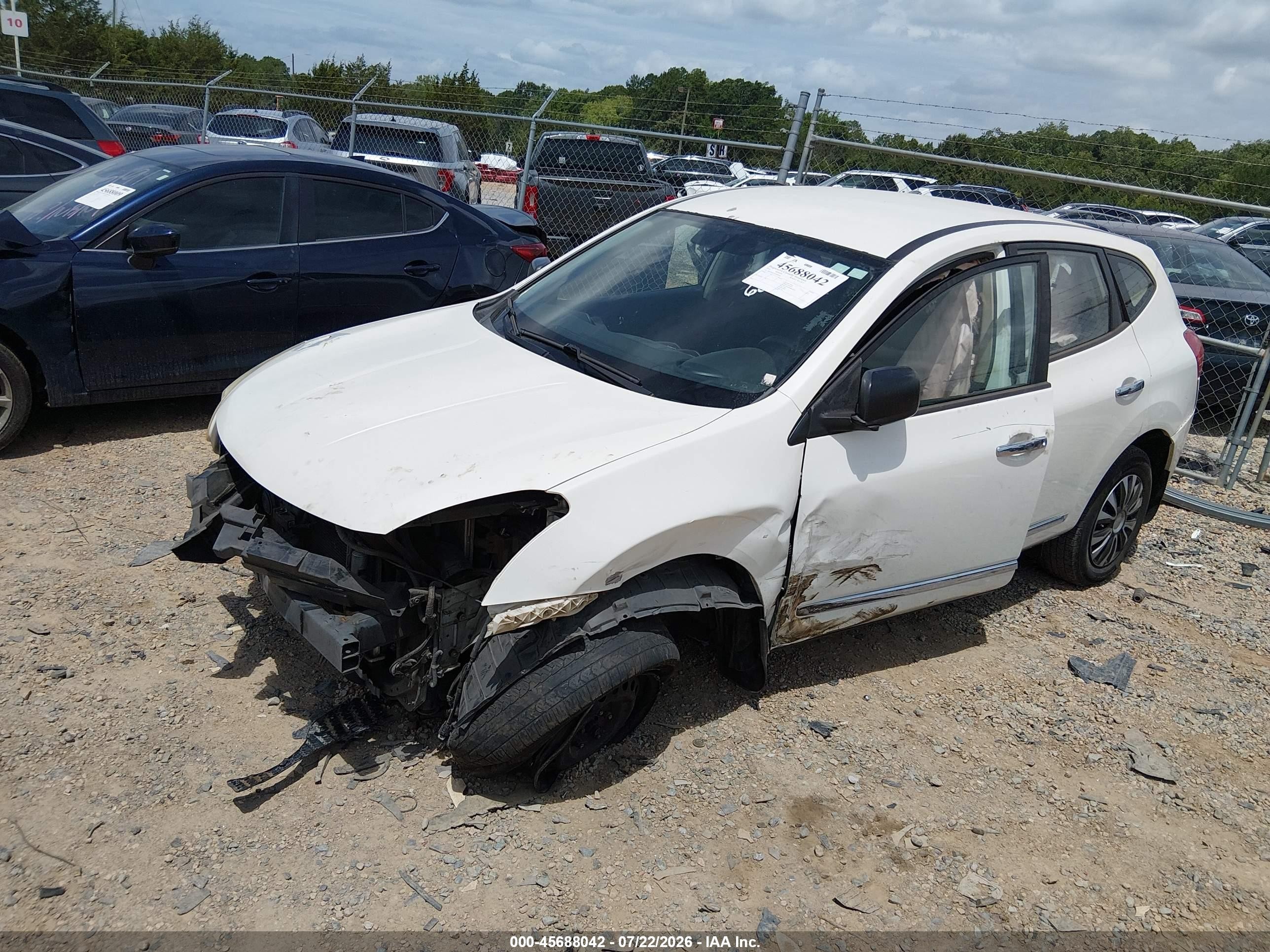 2014 Nissan Rogue Select S Белый vin: JN8AS5MT7EW601902