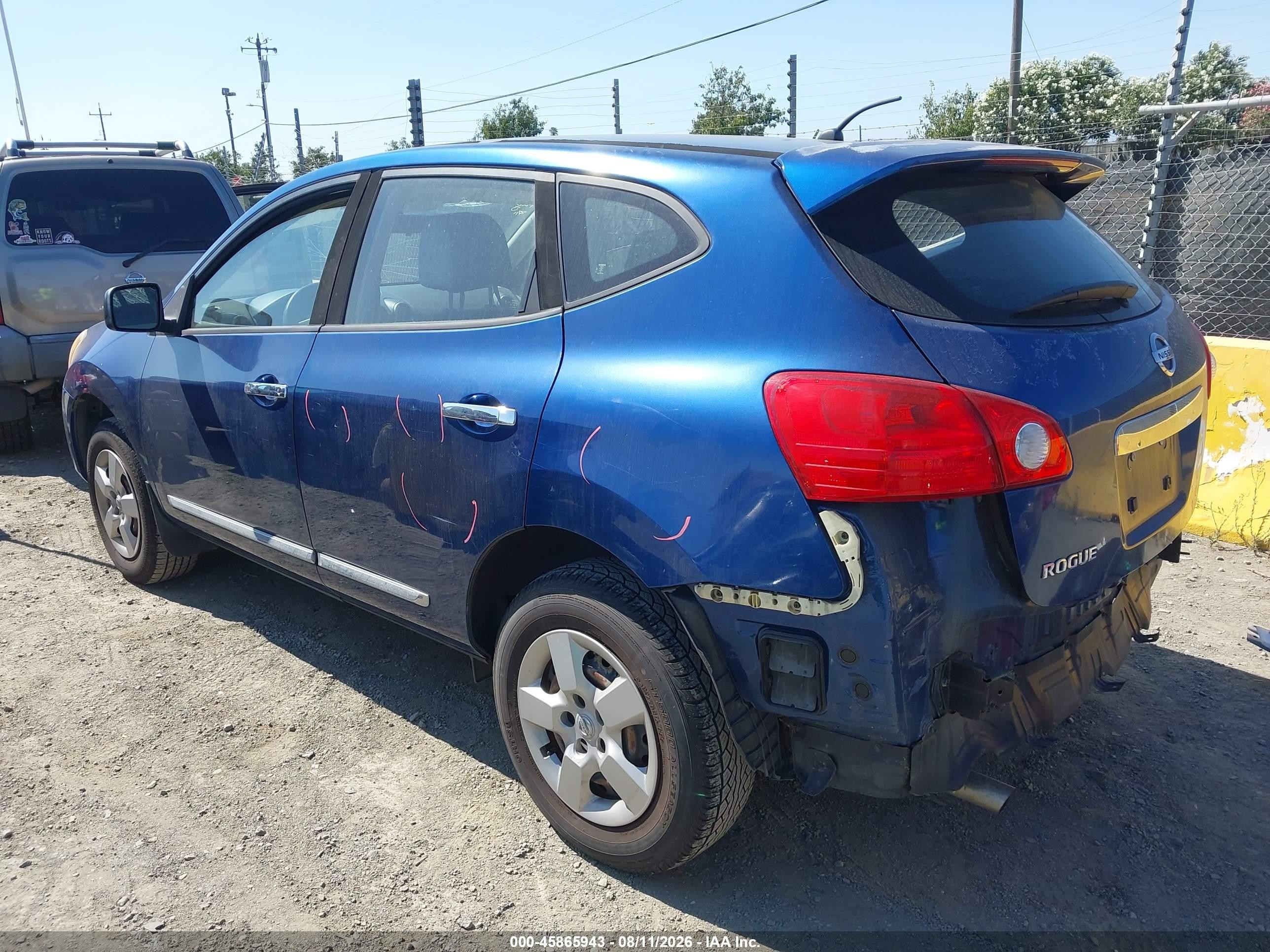 2011 Nissan Rogue S Синий vin: JN8AS5MT8BW181529
