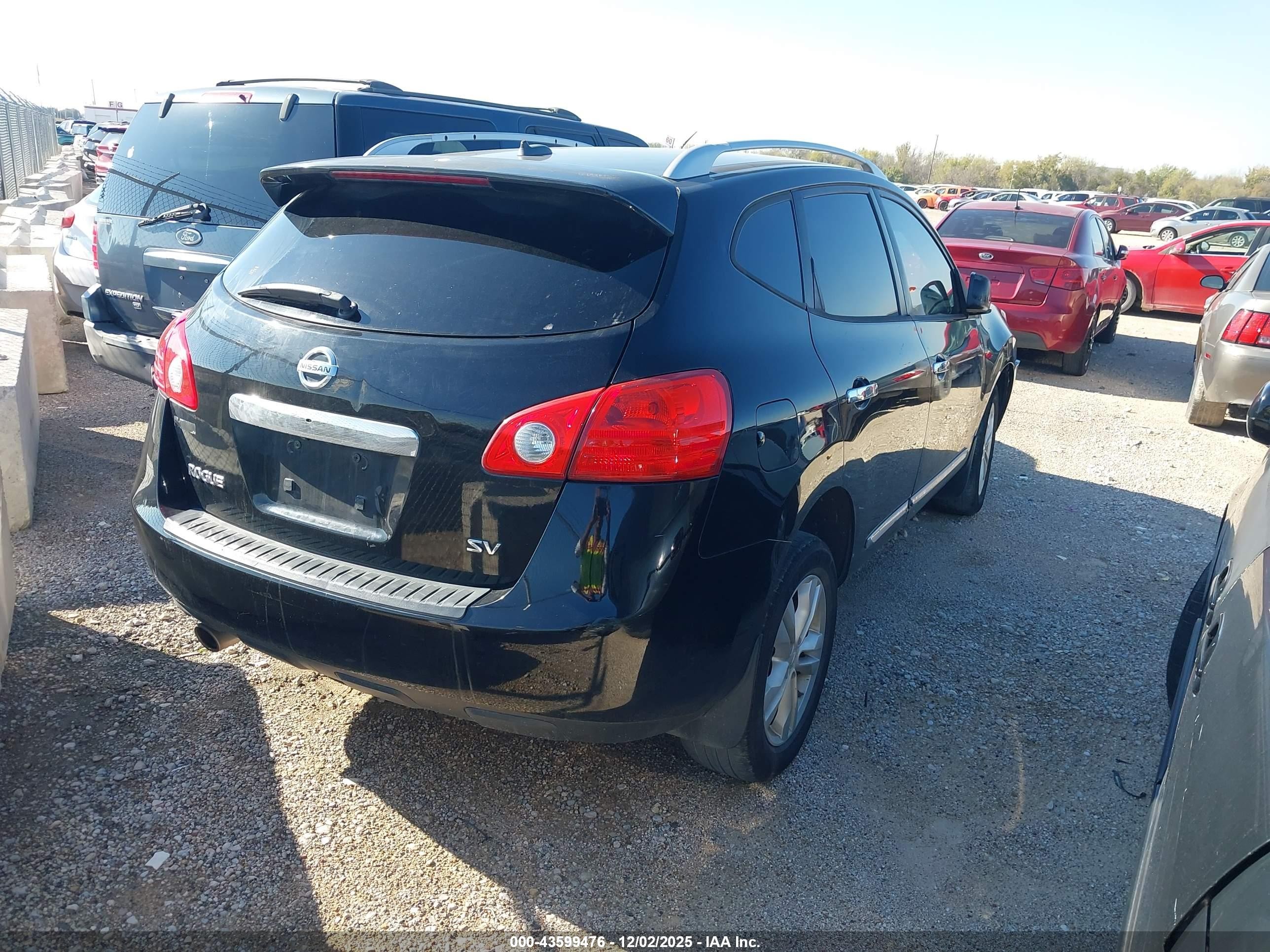 2012 Nissan Rogue Sv Black vin: JN8AS5MT8CW252682