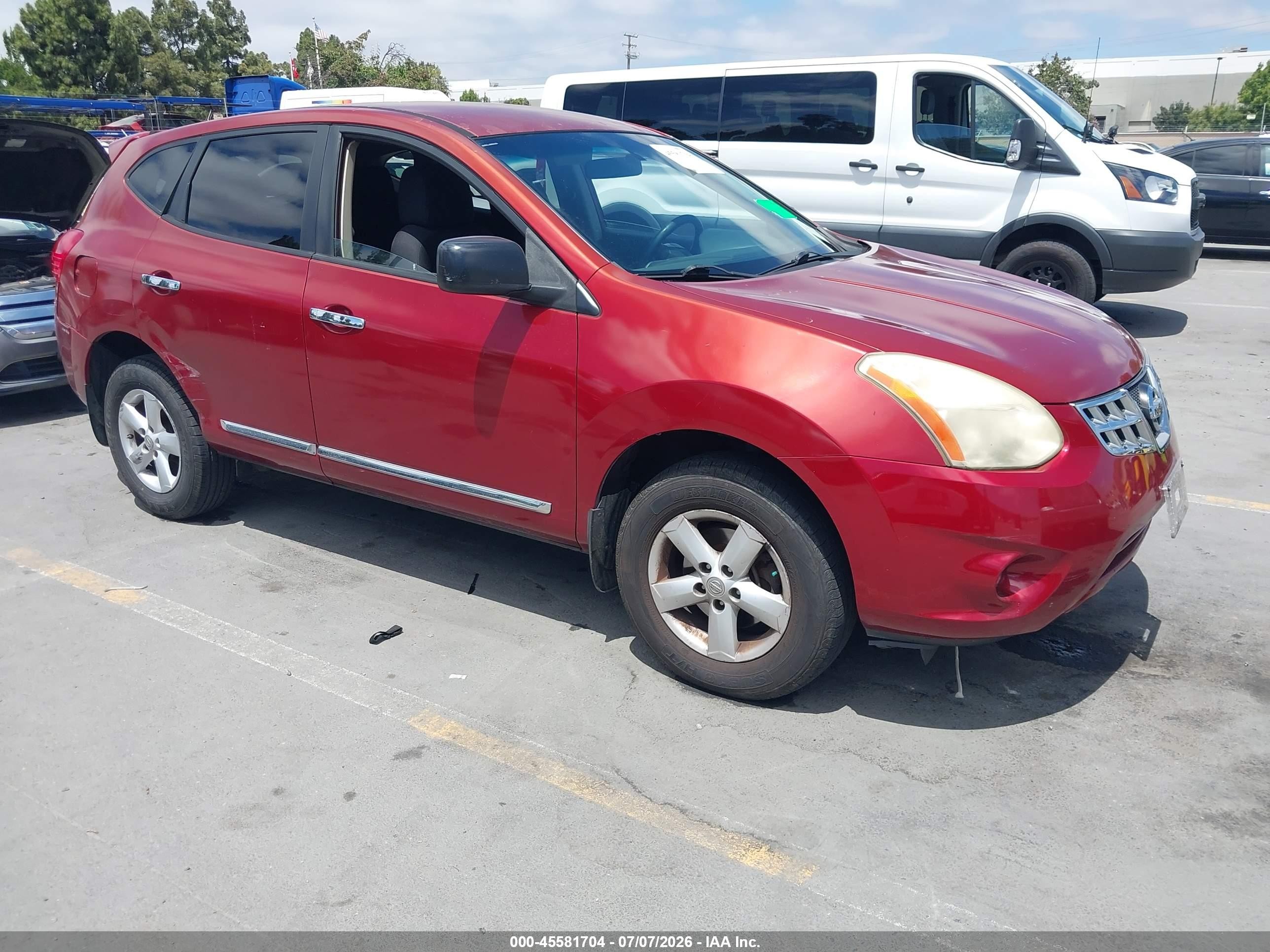 2012 Nissan Rogue S Red vin: JN8AS5MT8CW281910