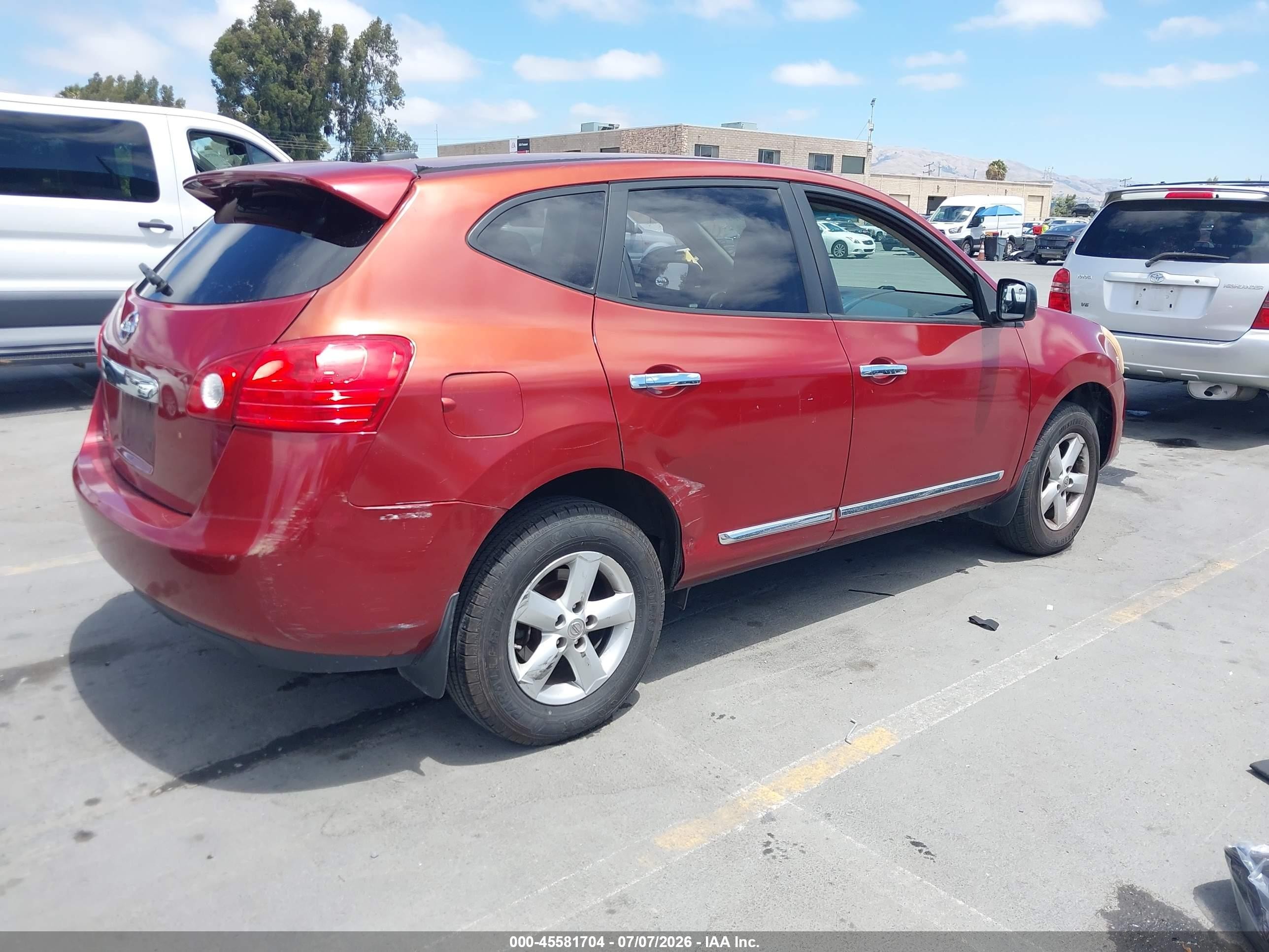 2012 Nissan Rogue S Red vin: JN8AS5MT8CW281910