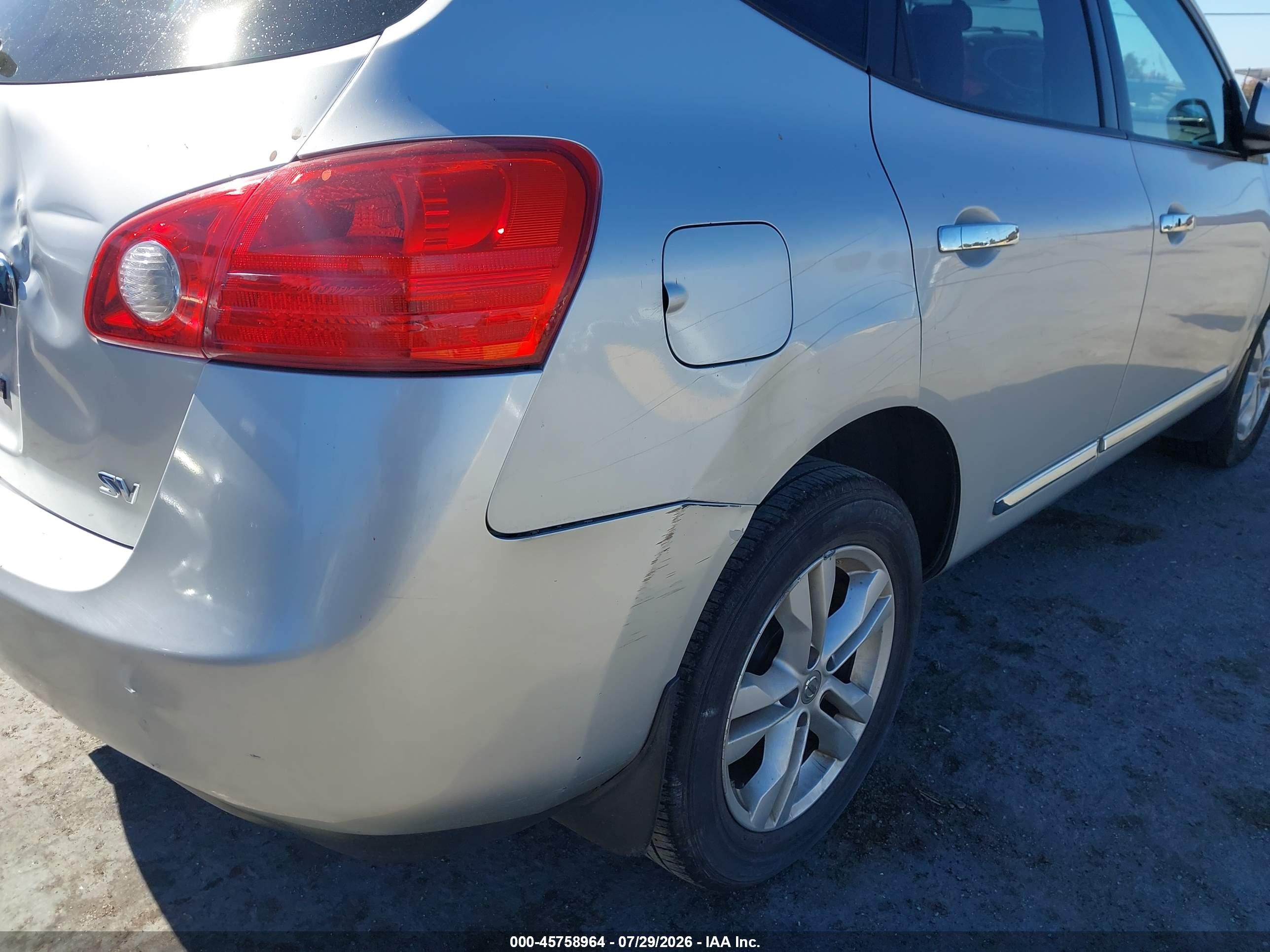 2012 Nissan Rogue Sv Silver vin: JN8AS5MT8CW609360