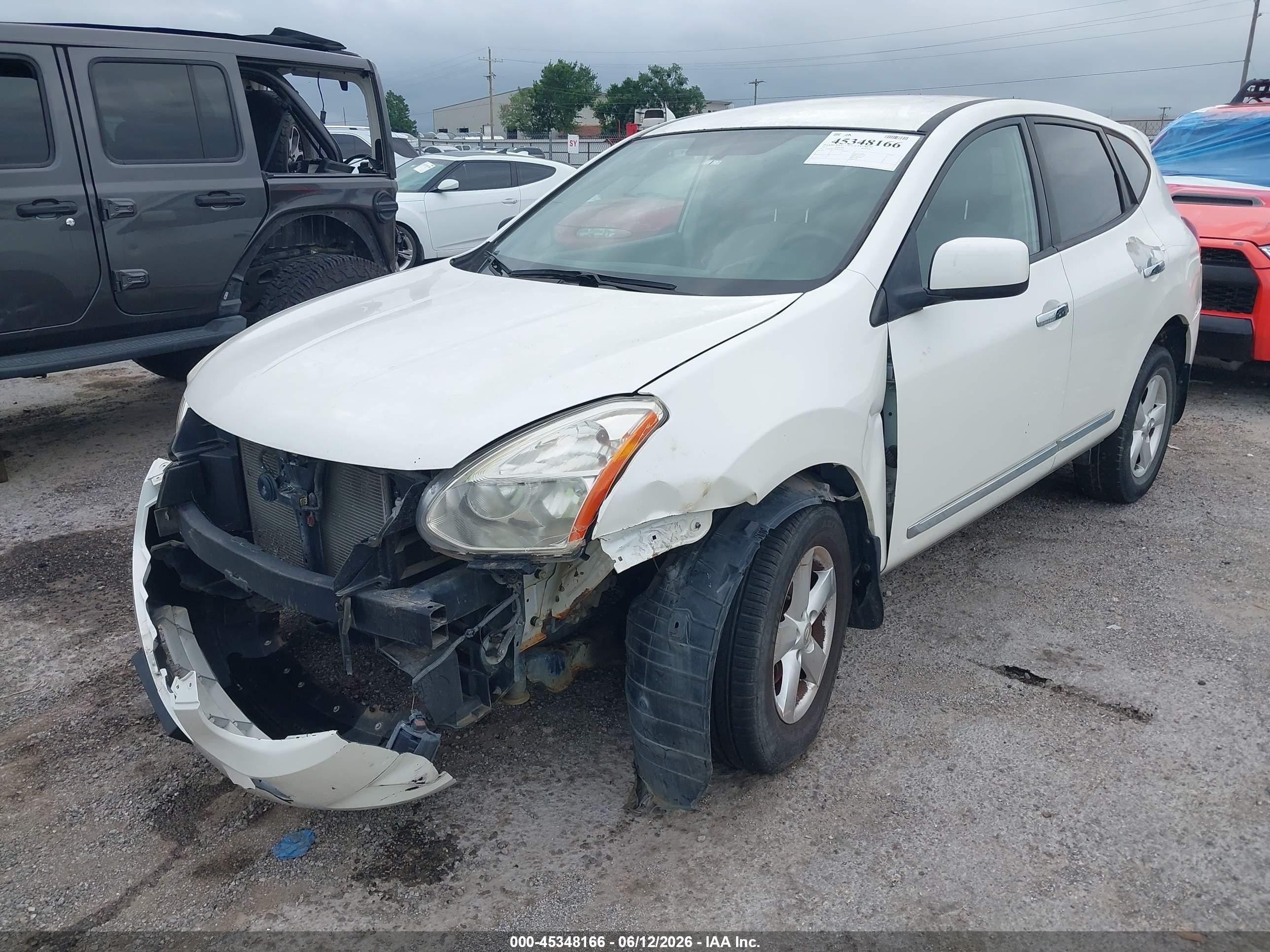 2013 Nissan Rogue S White vin: JN8AS5MT8DW522107