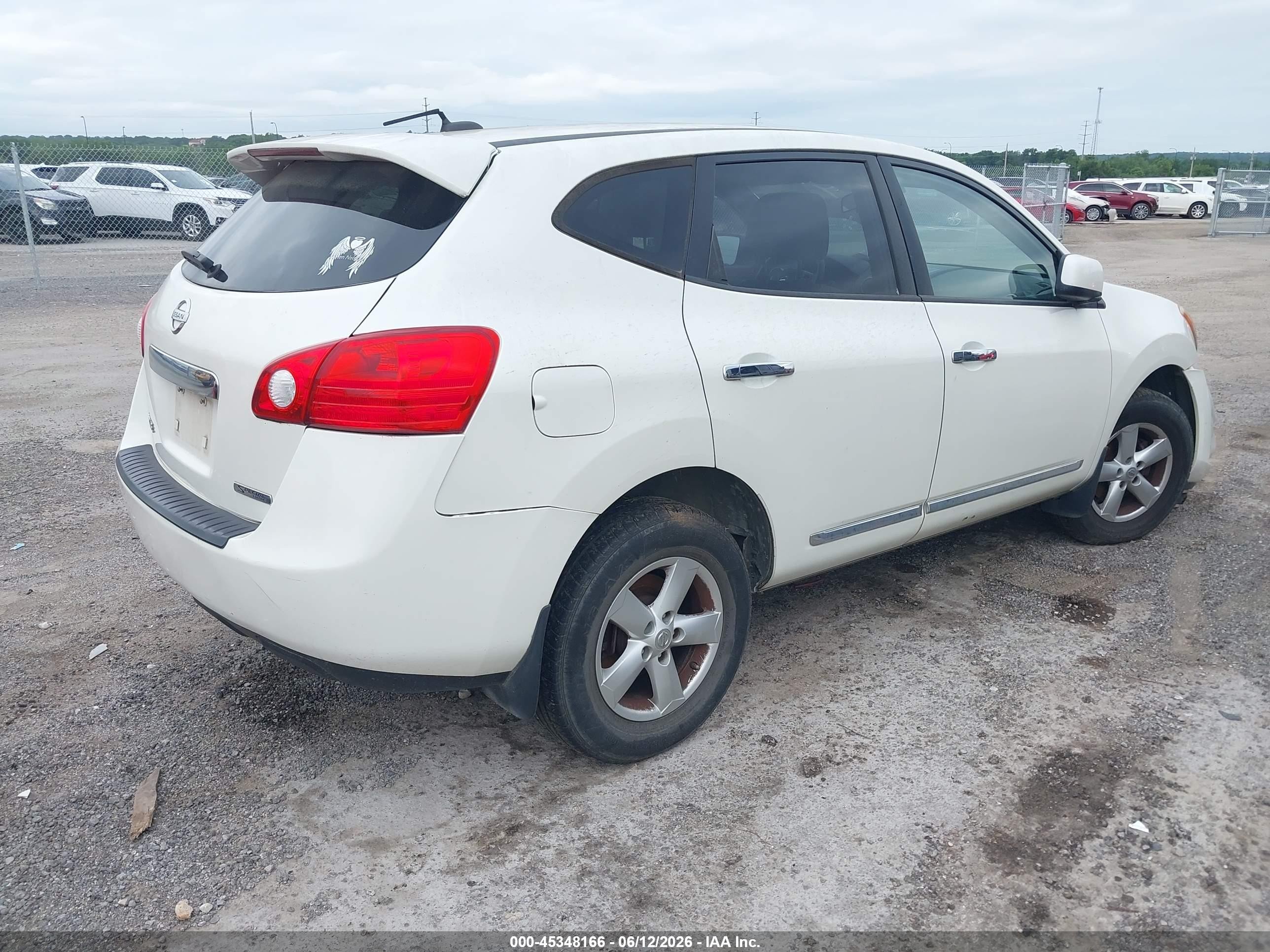 2013 Nissan Rogue S White vin: JN8AS5MT8DW522107