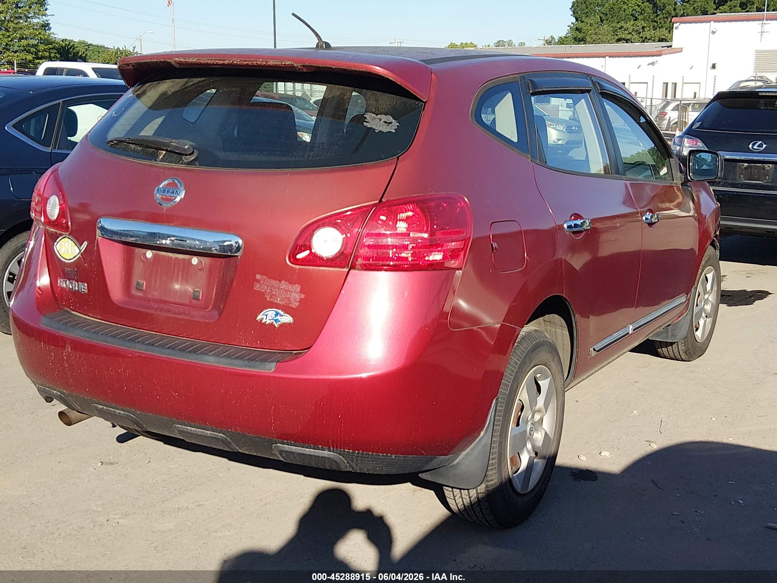 2013 Nissan Rogue S Red vin: JN8AS5MT8DW528991