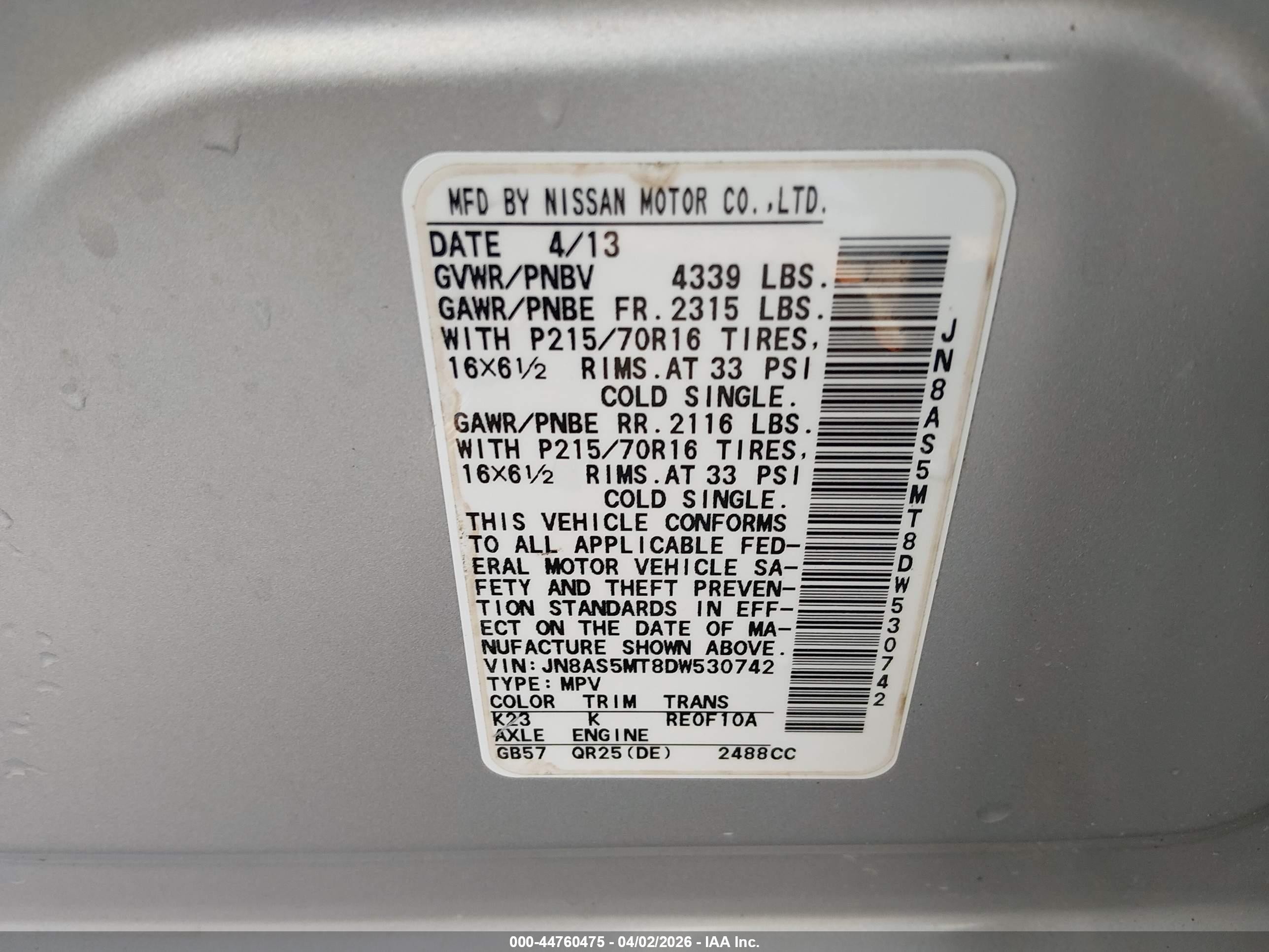 2013 Nissan Rogue S Silver vin: JN8AS5MT8DW530742