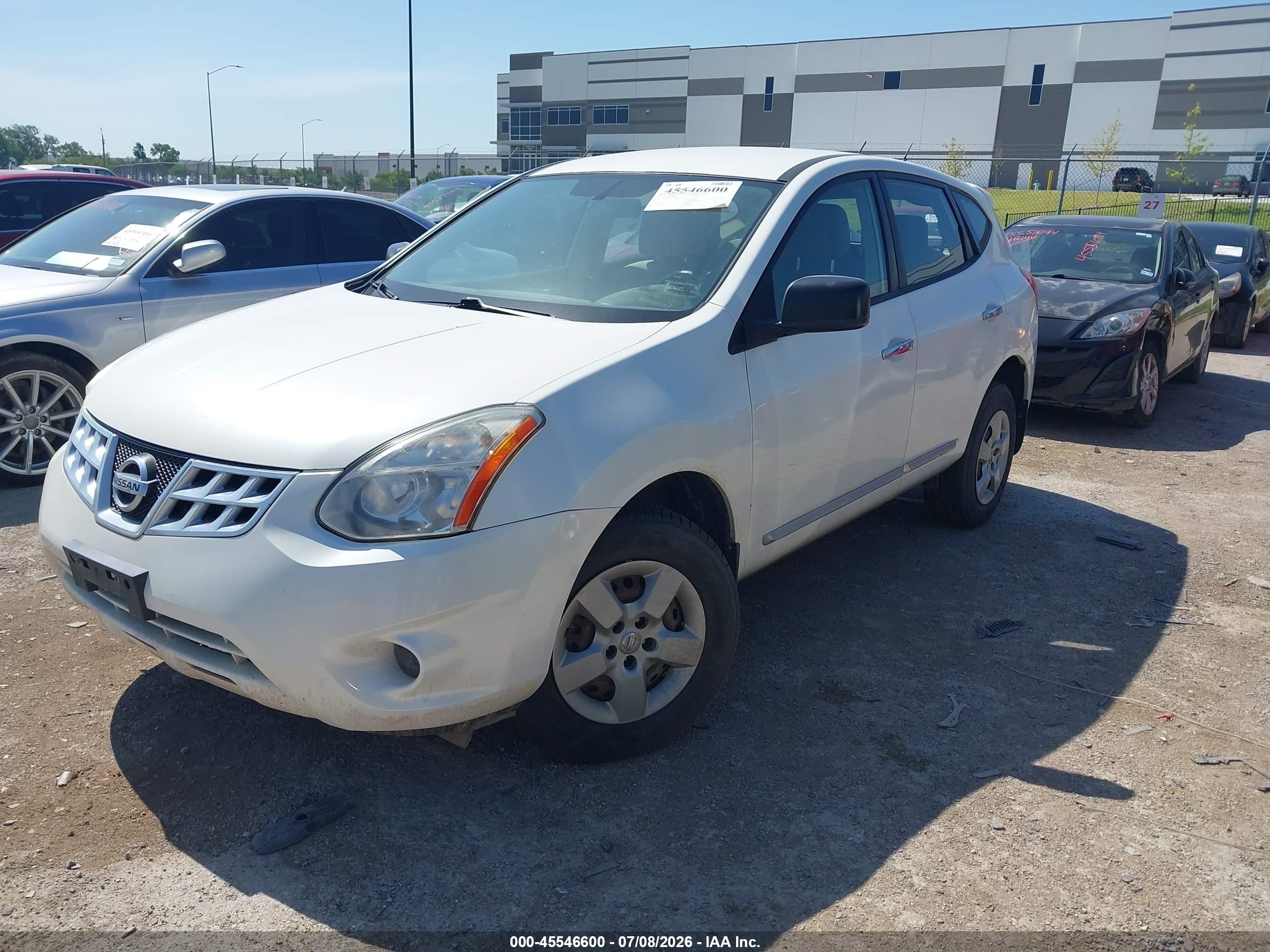 2013 Nissan Rogue S White vin: JN8AS5MT8DW547296