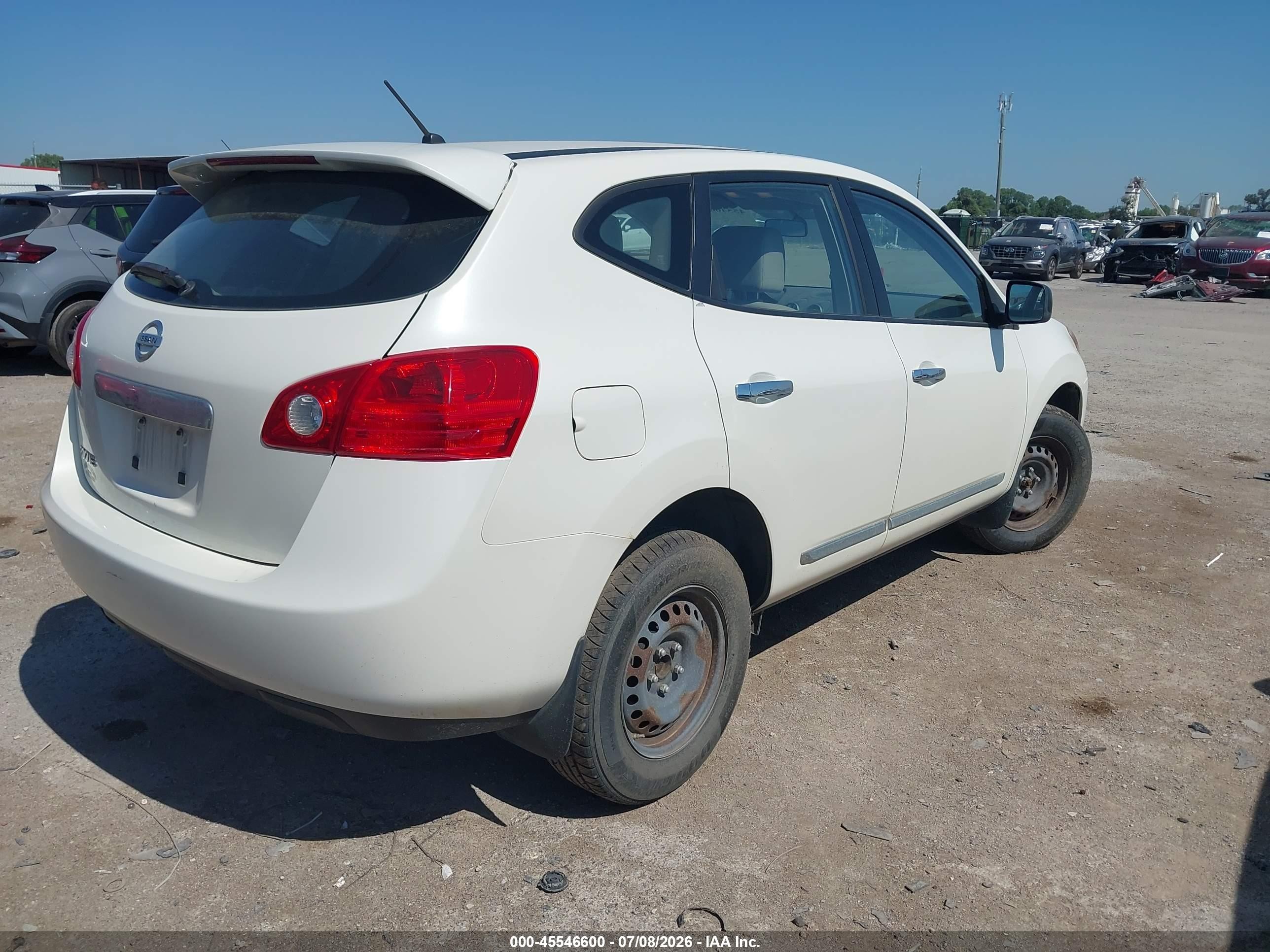 2013 Nissan Rogue S White vin: JN8AS5MT8DW547296