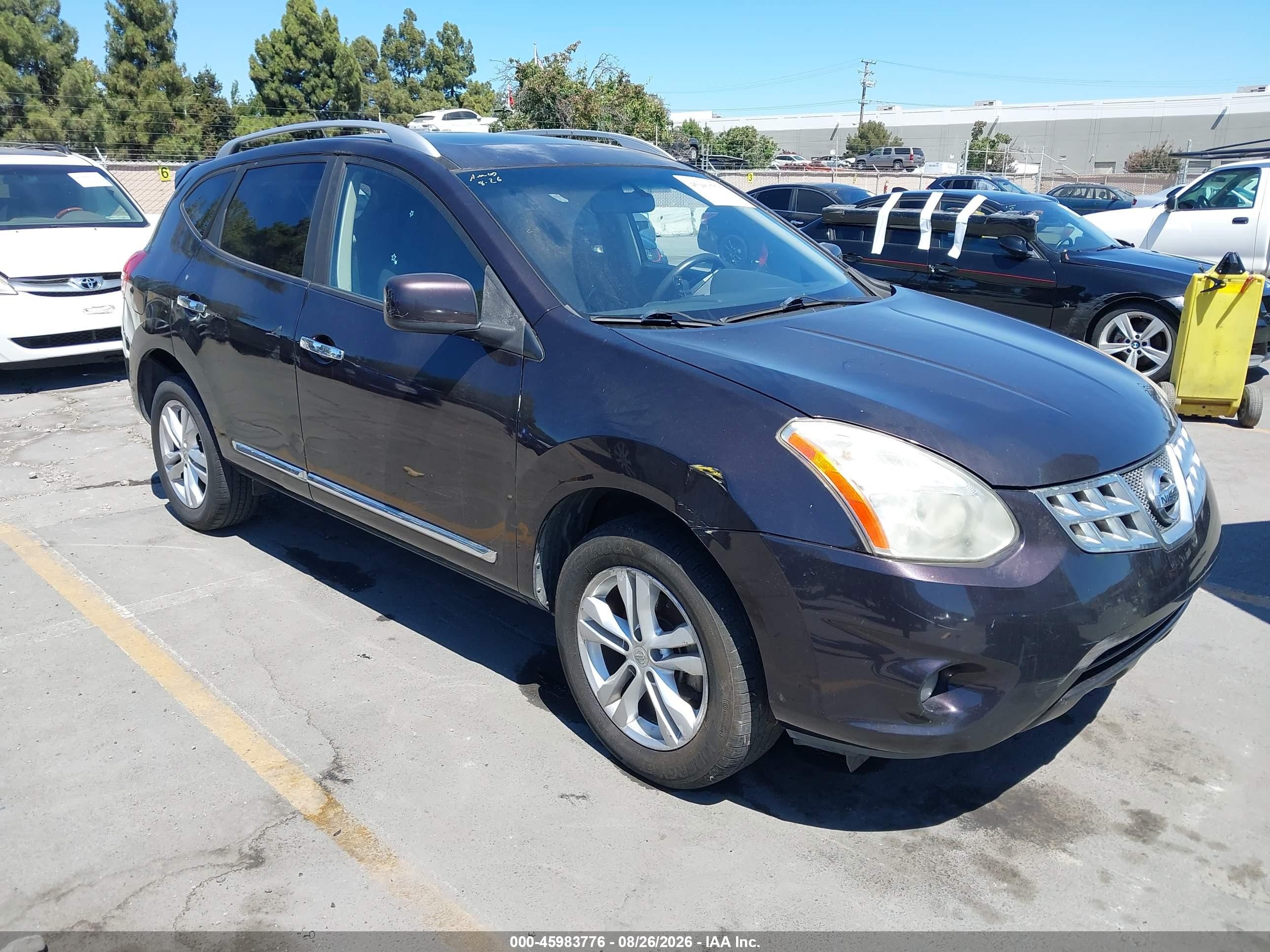 2012 Nissan Rogue Sv Black vin: JN8AS5MT9CW290616