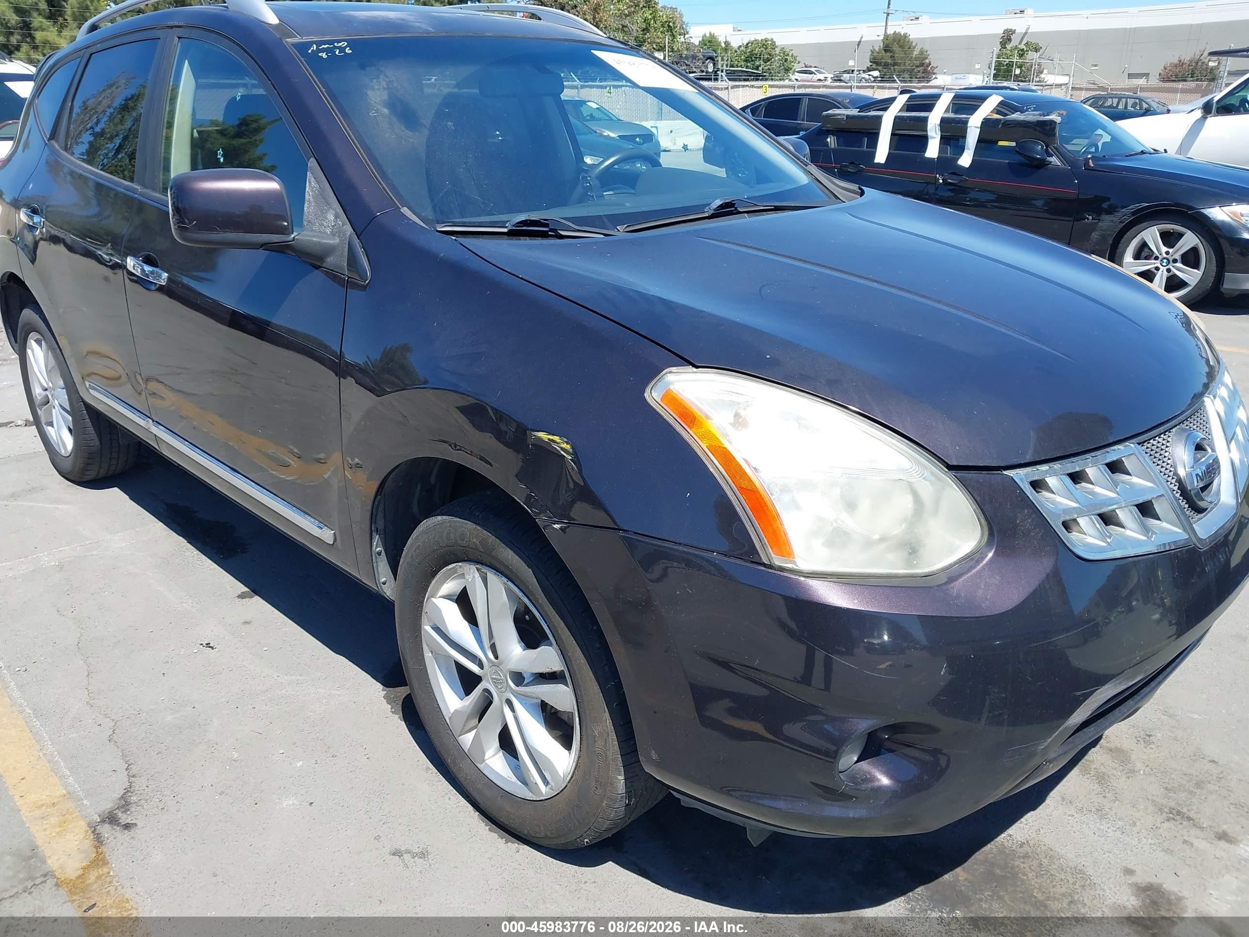 2012 Nissan Rogue Sv Black vin: JN8AS5MT9CW290616