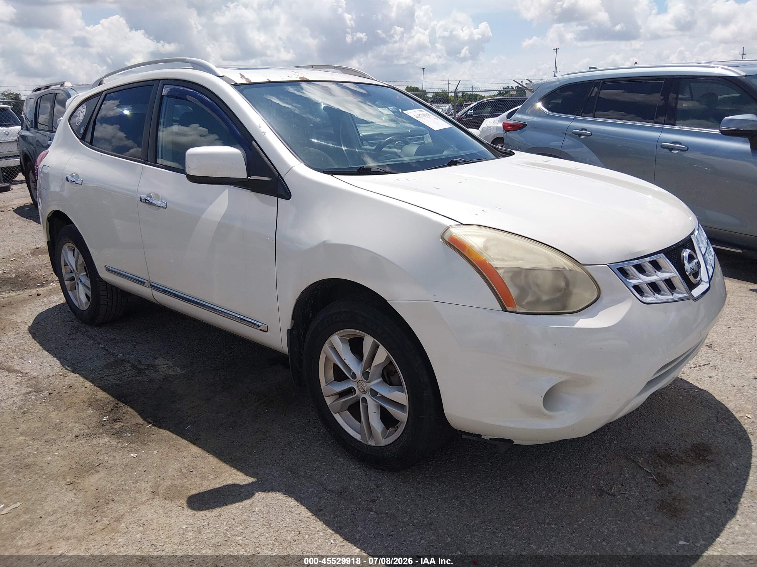 2012 Nissan Rogue Sv White vin: JN8AS5MT9CW302800