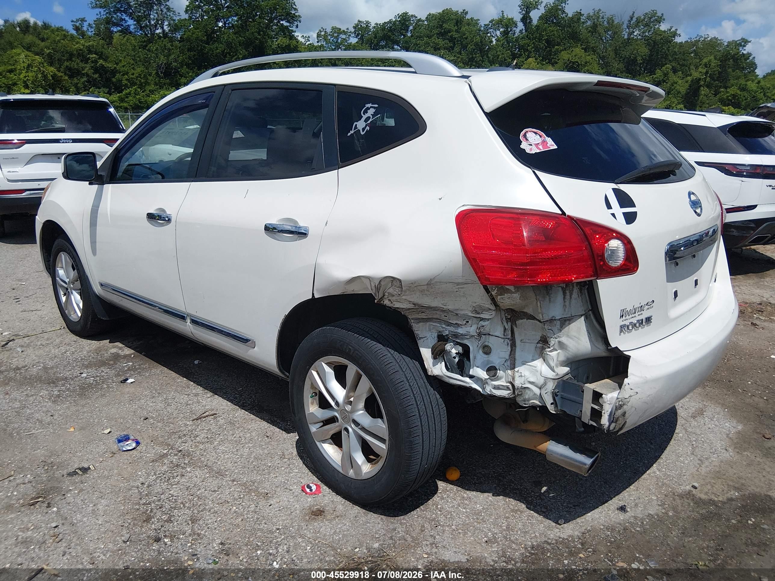 2012 Nissan Rogue Sv White vin: JN8AS5MT9CW302800