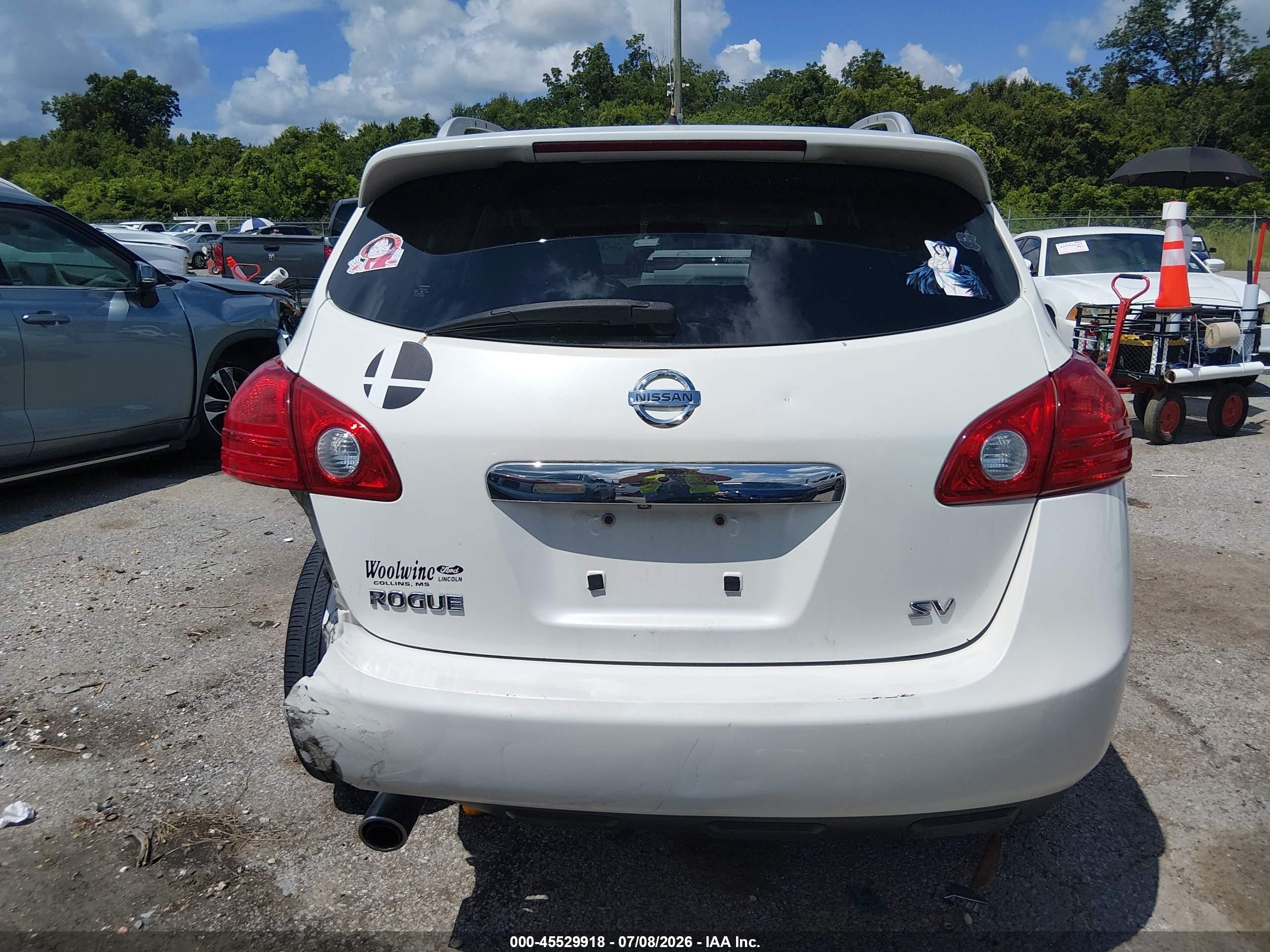 2012 Nissan Rogue Sv White vin: JN8AS5MT9CW302800